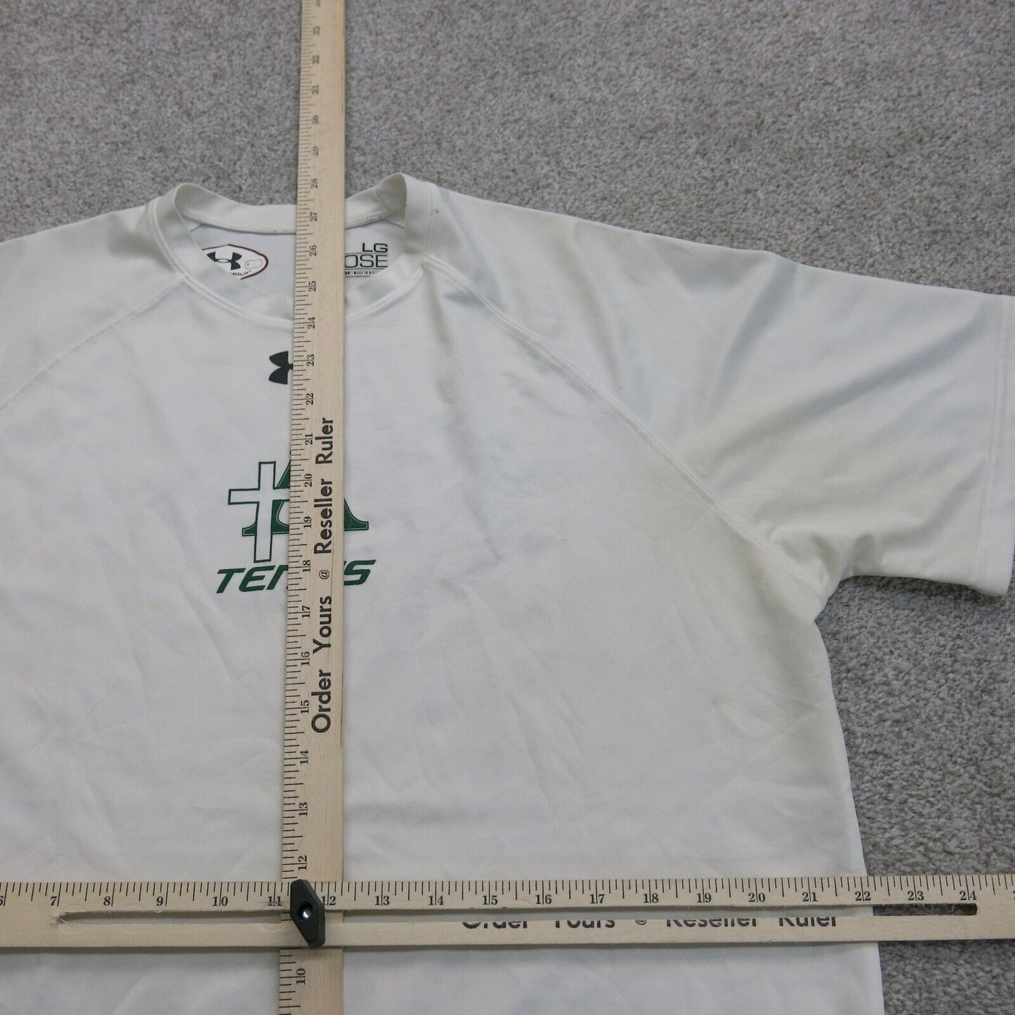 Under Armour Mens Crew Neck T Shirt Heatgear Short Sleeves White Size Large