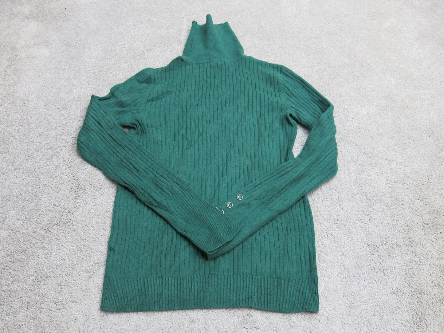 Talbots Womens Knitted Sweater Long Sleeves High Neck Teal Green Size X Small