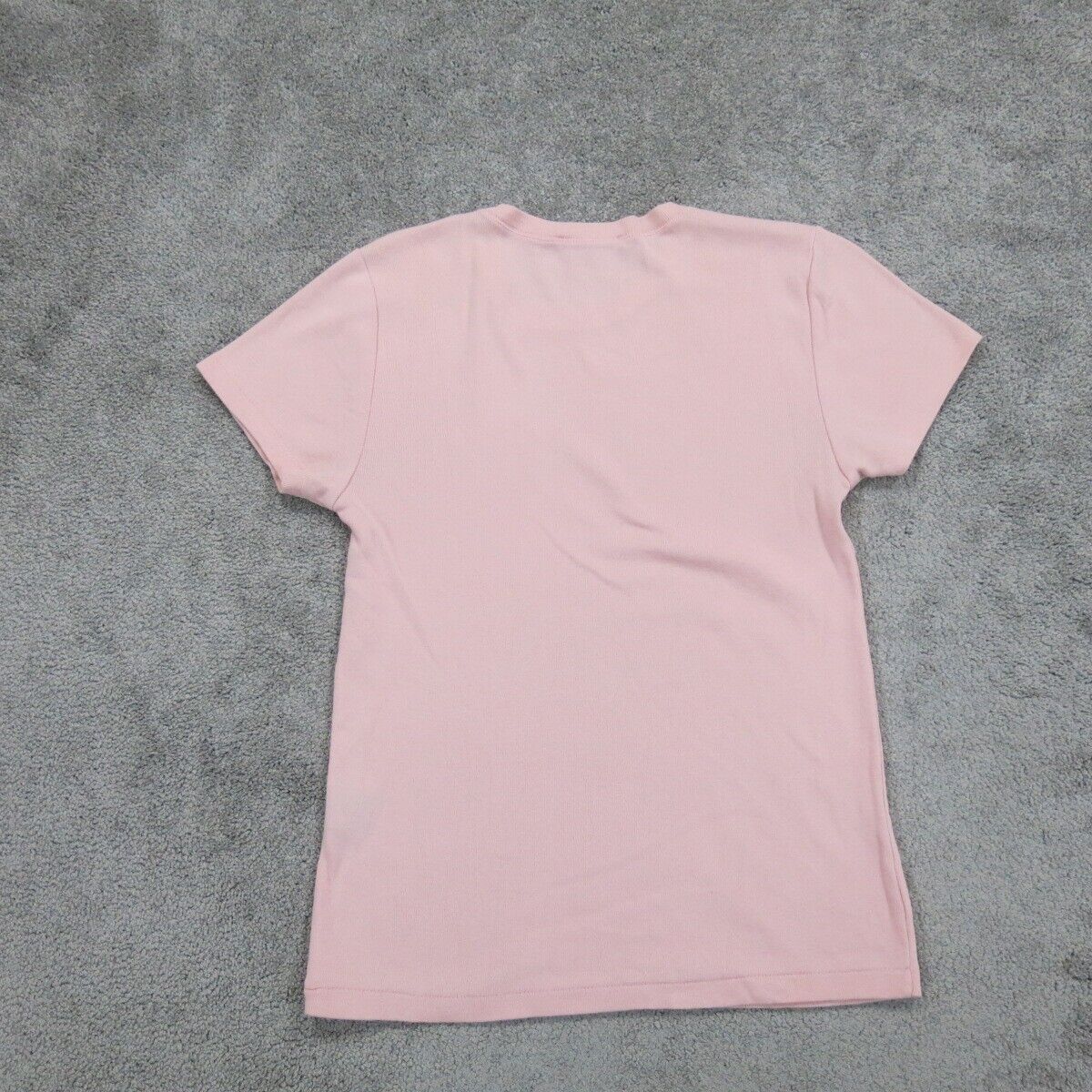Ralph Lauren Women Pullover T-Shirt Top Crew Neck Short Sleeve 100%Cotton Pink L