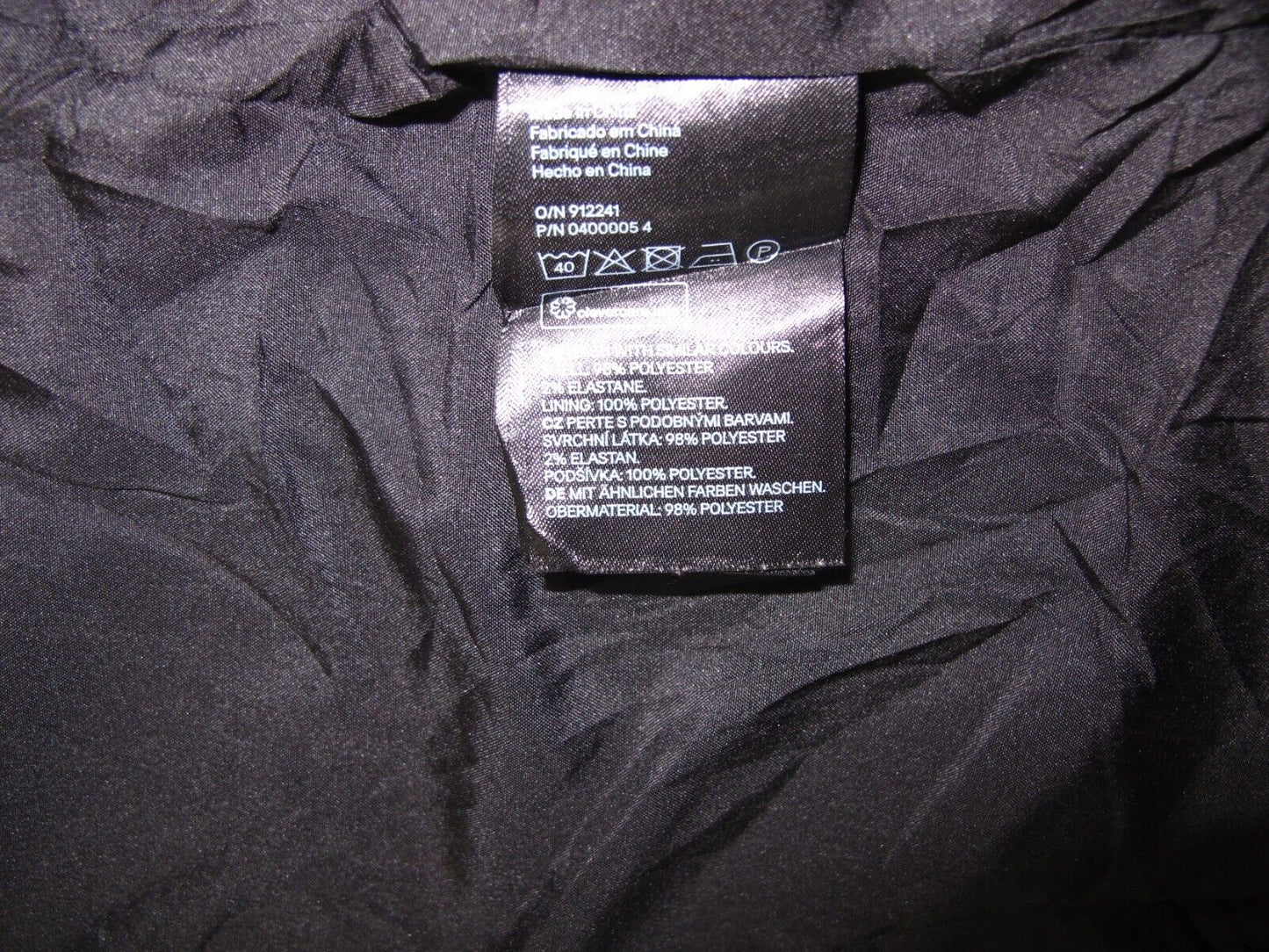 H&M Womens Over Coat Long Sleeves Open Front Pockets Black Size US 8