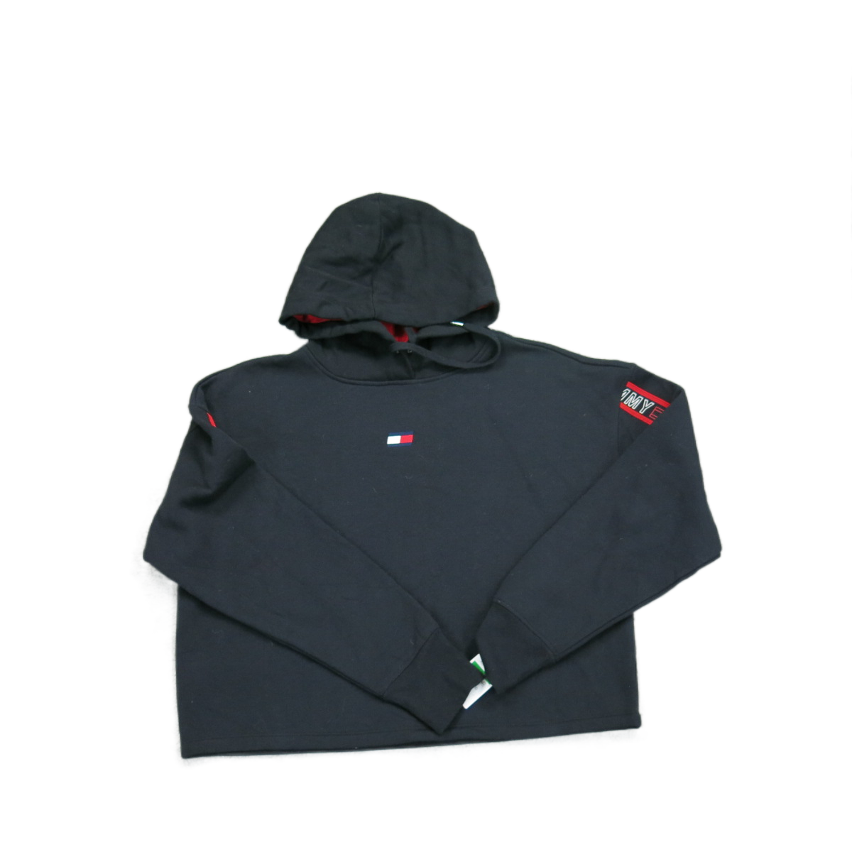 NWT Tommy Hilfiger Womens Sports Hoodie Sweatshirt Long Sleeve Black Size Large