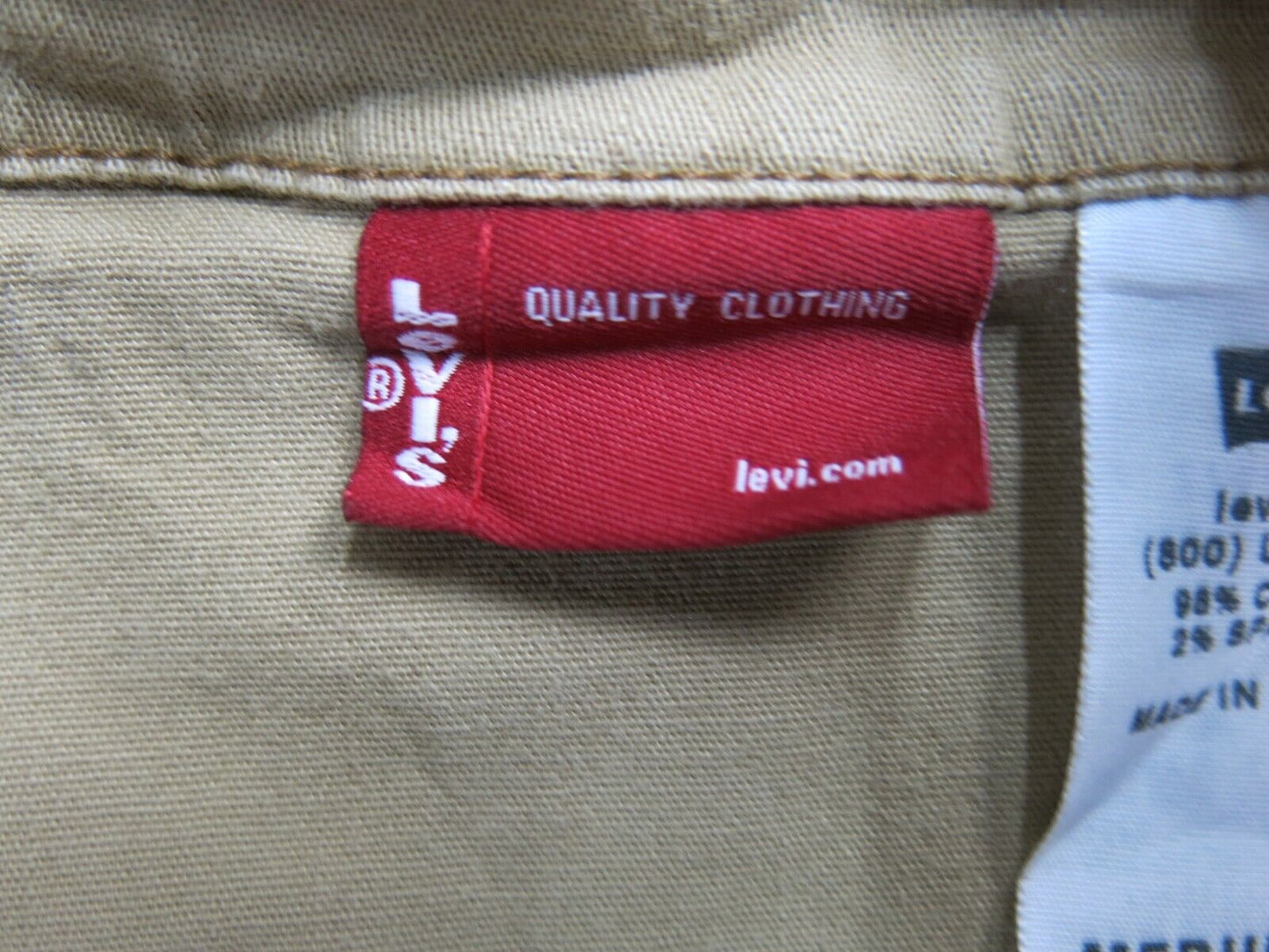 Levis Womens Blazer Coat Single Breasted Stretch Long Sleeves Khaki Size Medium