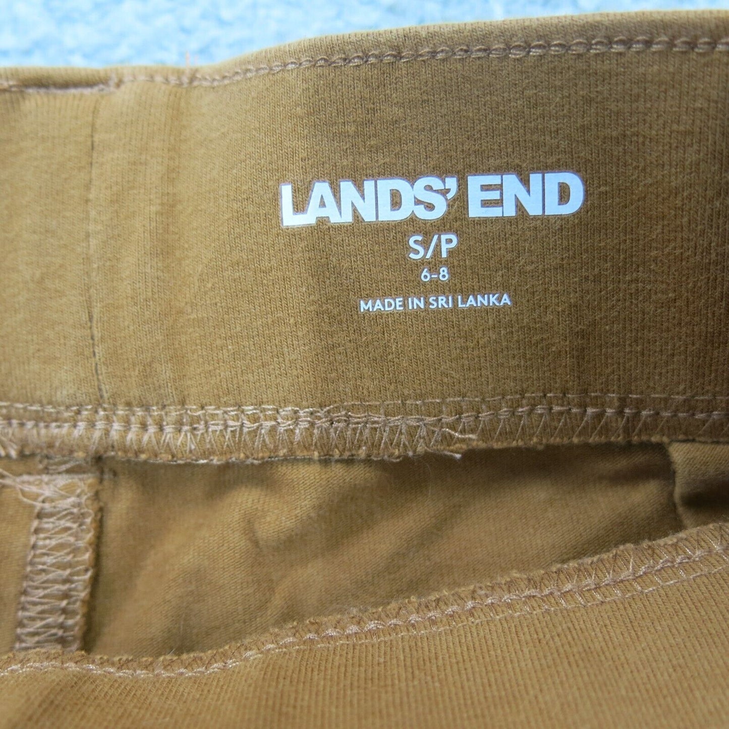 Lands End Women Pant Ankle Starfish Straight Leg Mid Rise Gold Brown Size Small
