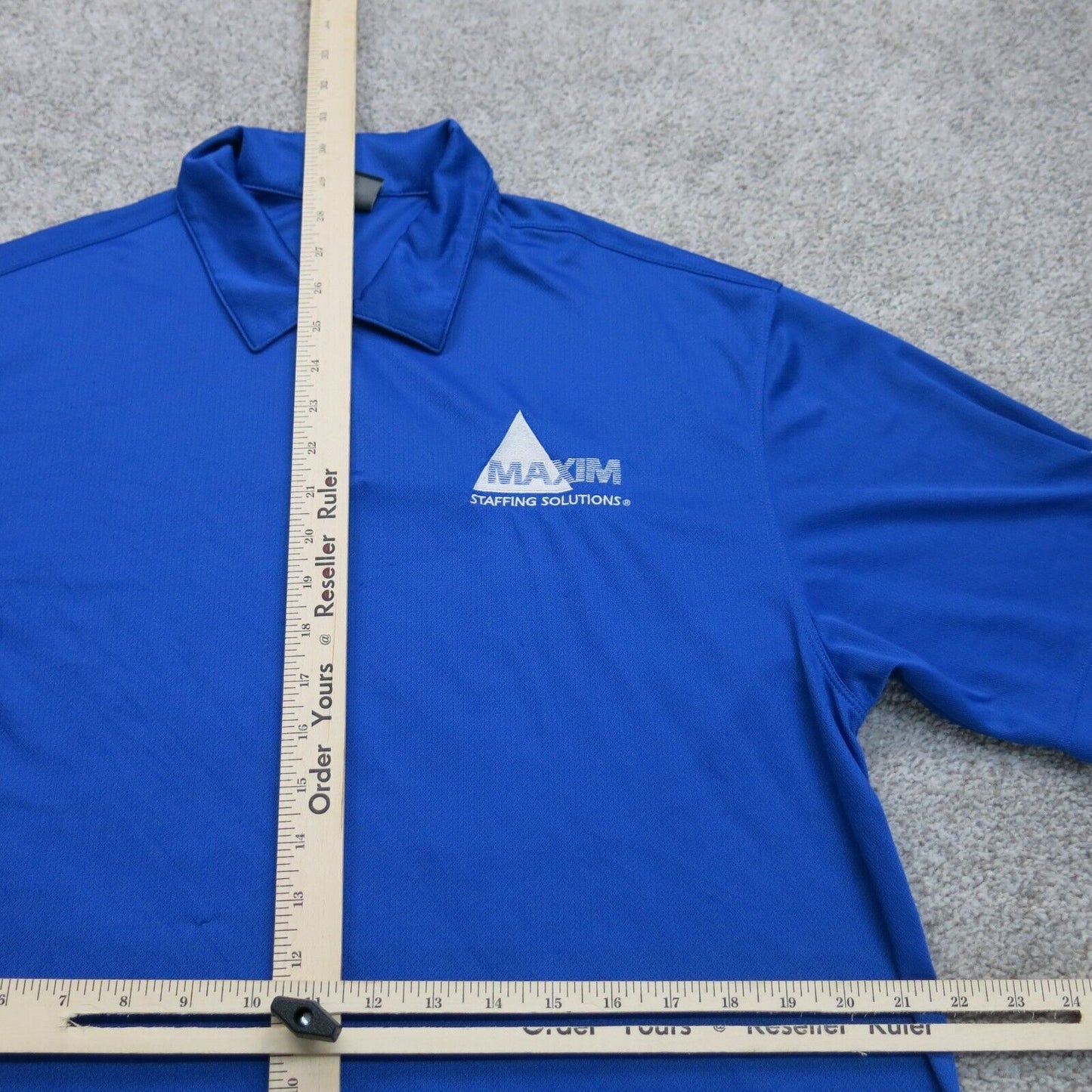 Nike Golf Mens Polo Shirt Short Sleeves Front Button Logo Blue Size  Large