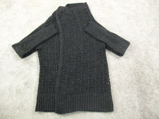 American Eagle Women Cardigan Sweater Knitted Open Front Long Sleeve Black SZ L