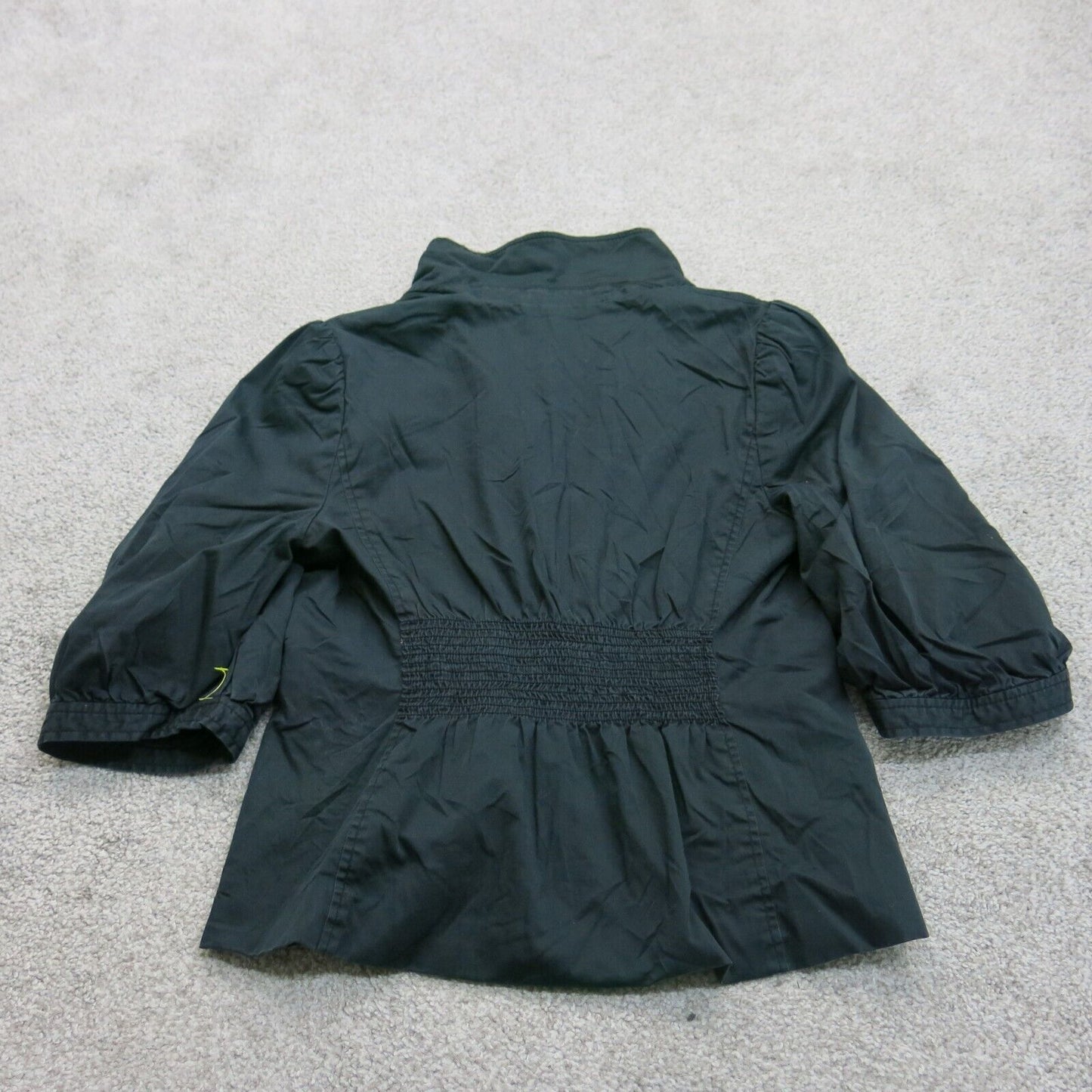 BCBGMaxAzria Womens Blazer Coat Single Breasted Pockets Green Size Small