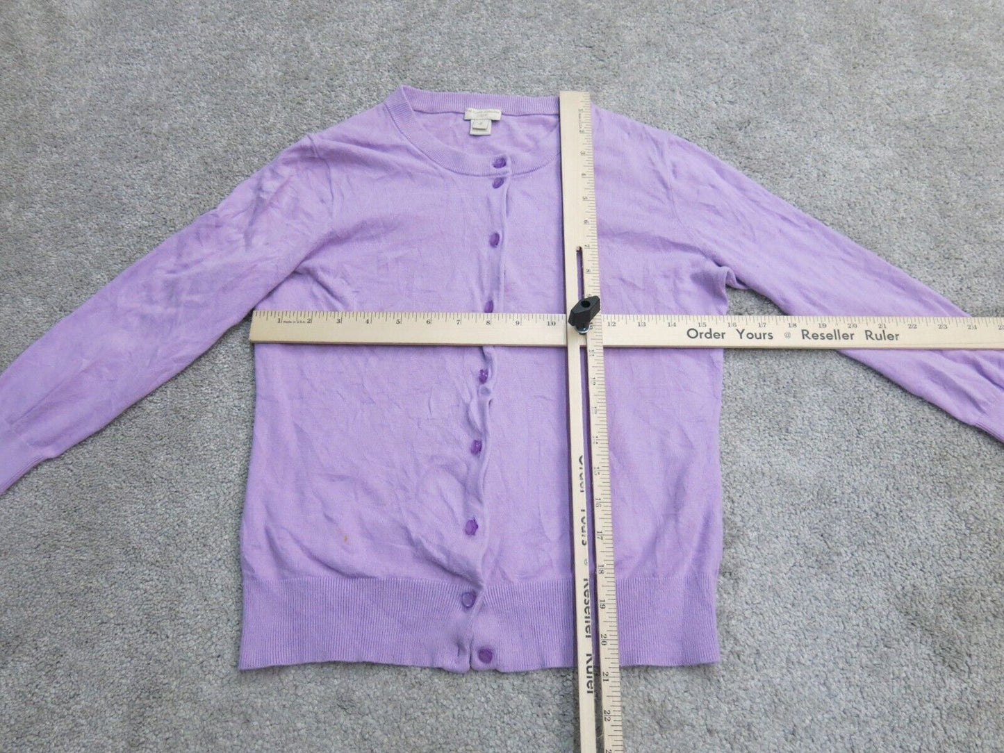 J. Crew Womens Cardigan Knitted Sweater 3/4 Sleeves Light Purple Size Small