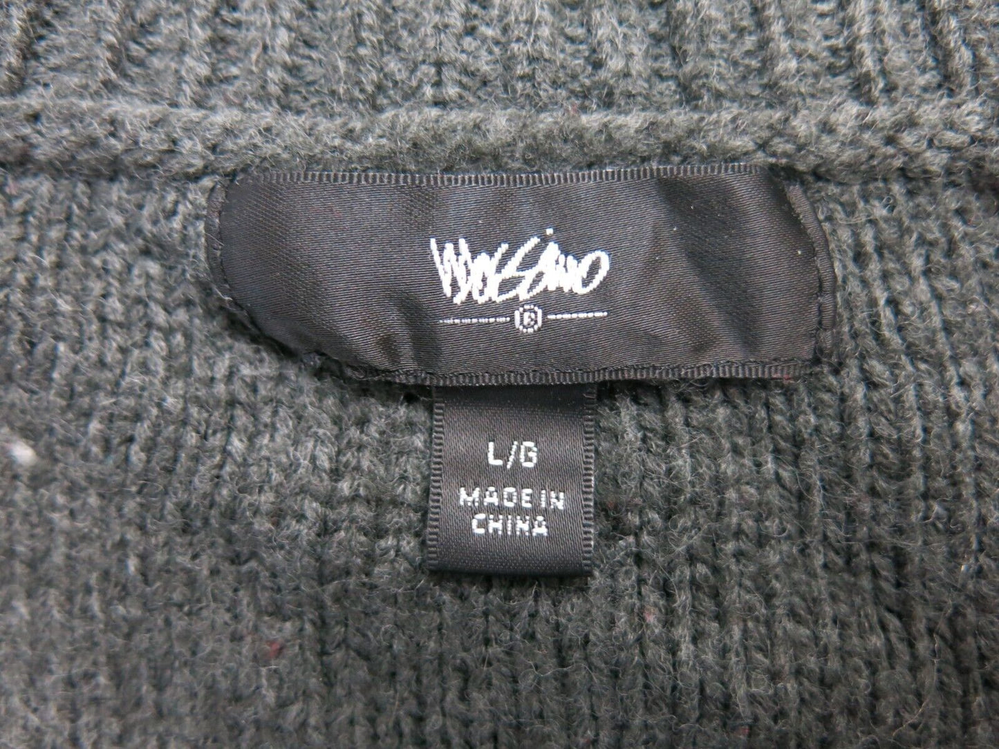 Massimo Mens Pullover Sweater Long Sleeves Casual V Neck Black Size Large