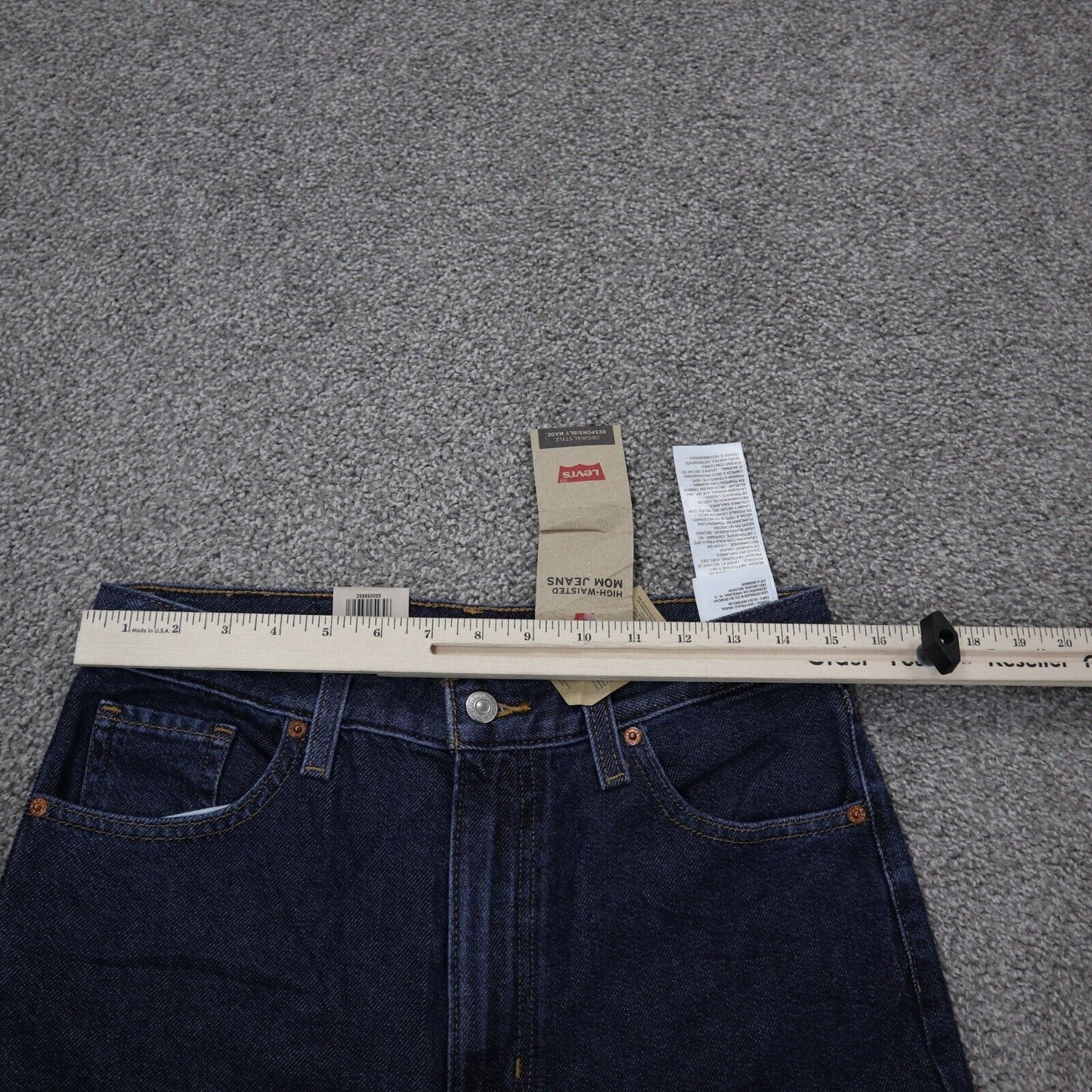NWT Levis Mens Mom Jeans High Waisted Tapered Leg Denim Stretch Blue SZ W29XL27