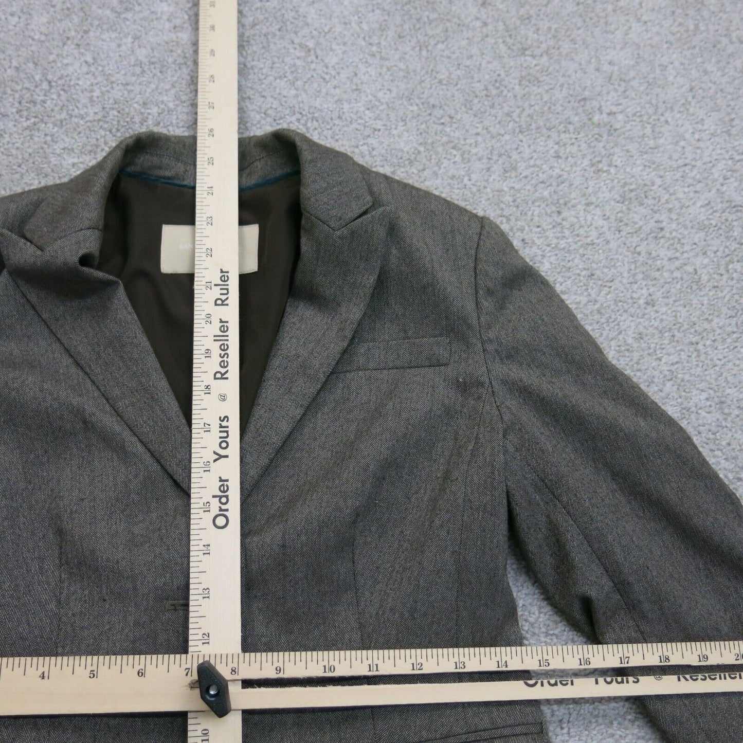 Banana Republic Womens Blazer Coat Single Breasted Long Sleeves Gray Size 4