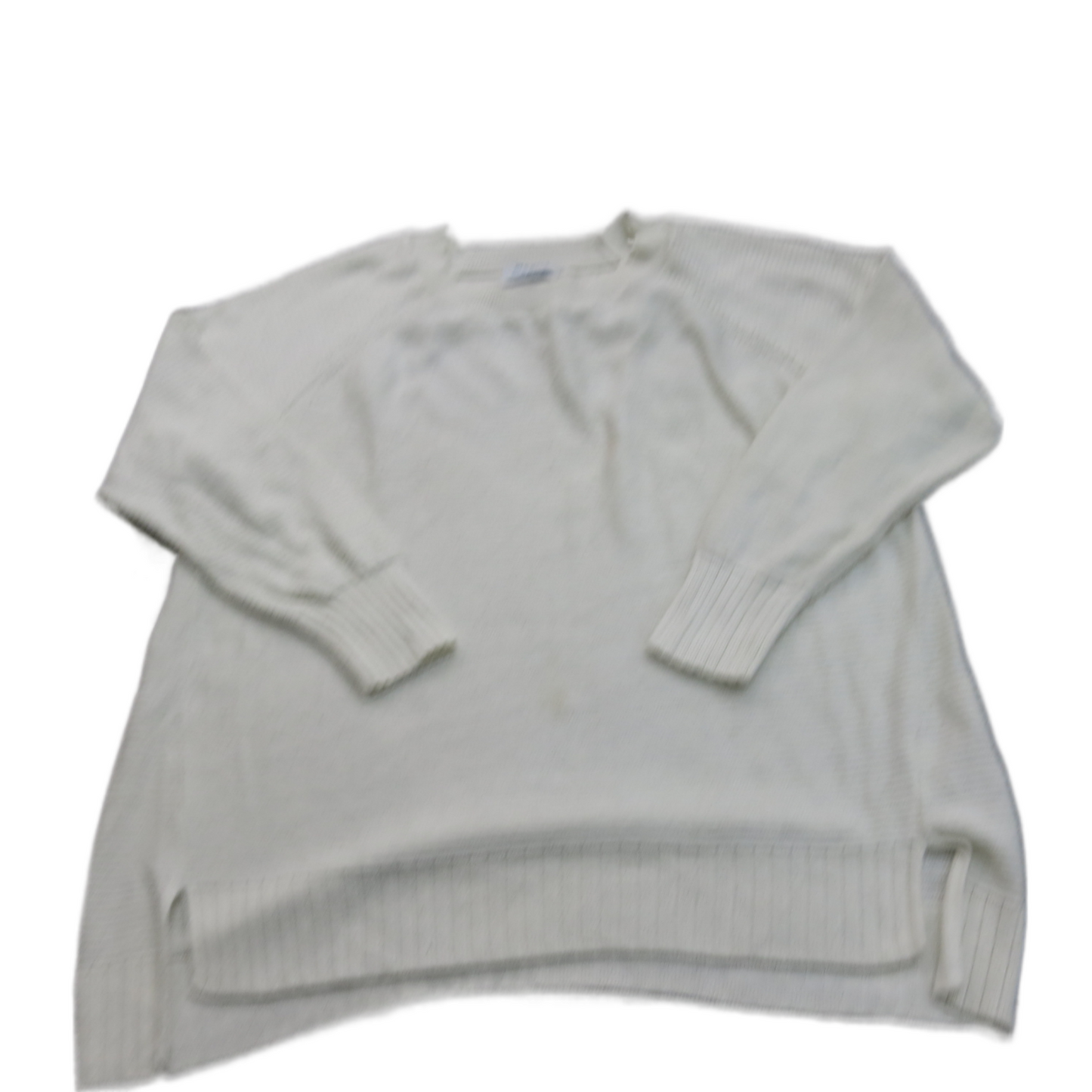 Old Navy Womens Knitted Sweater Crew Neck Long Sleeves Side Slit White Size XXL