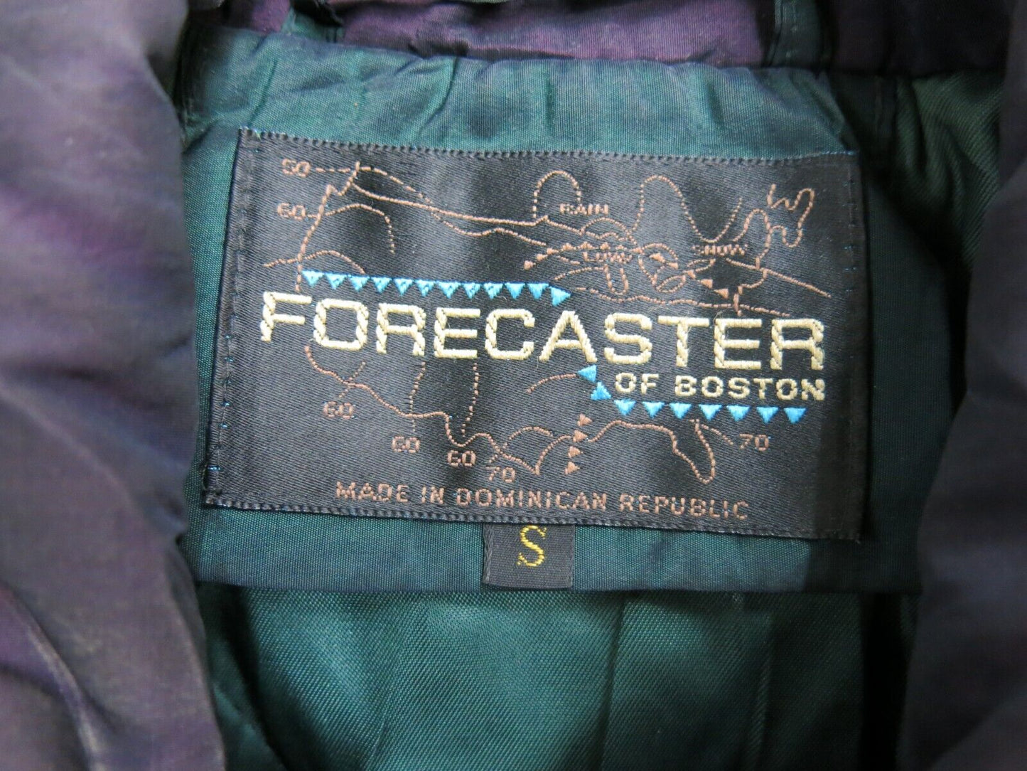 Forecaster Men Windbreaker Jacket Coat Front Button Long Sleeve Green Size Small