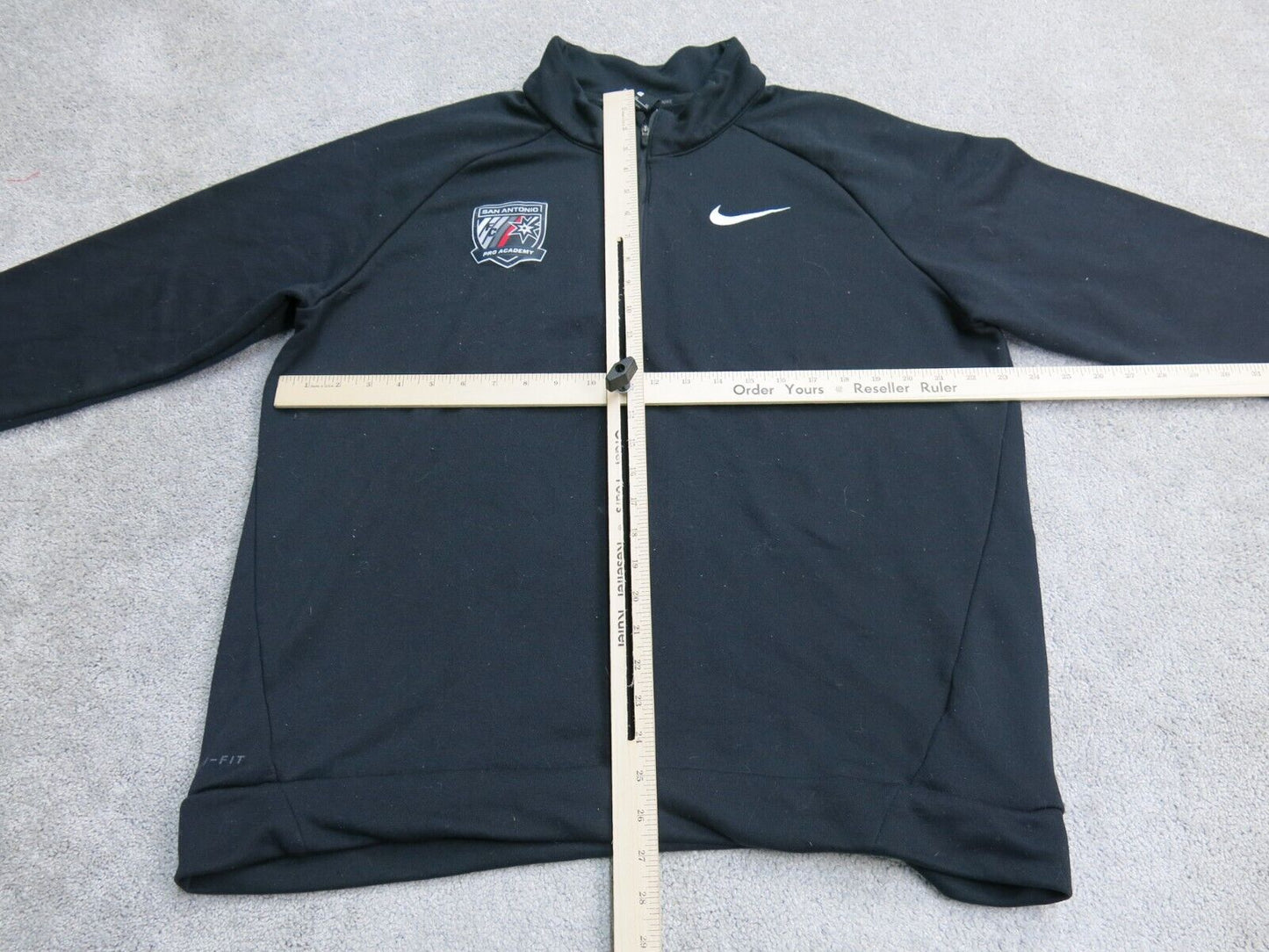 Nike Mens Dri Fit 1/4 Zip Up Sweatshirt Mock Neck Long Sleeve Logo Black Size XL