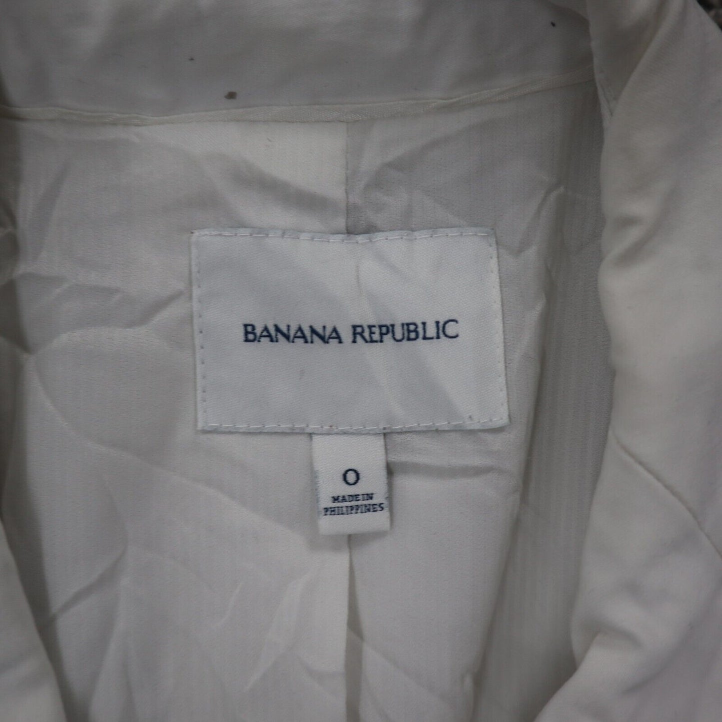Banana Republic Women Blazer Coat Single Breasted Long Sleeve Pockets White SZ 0
