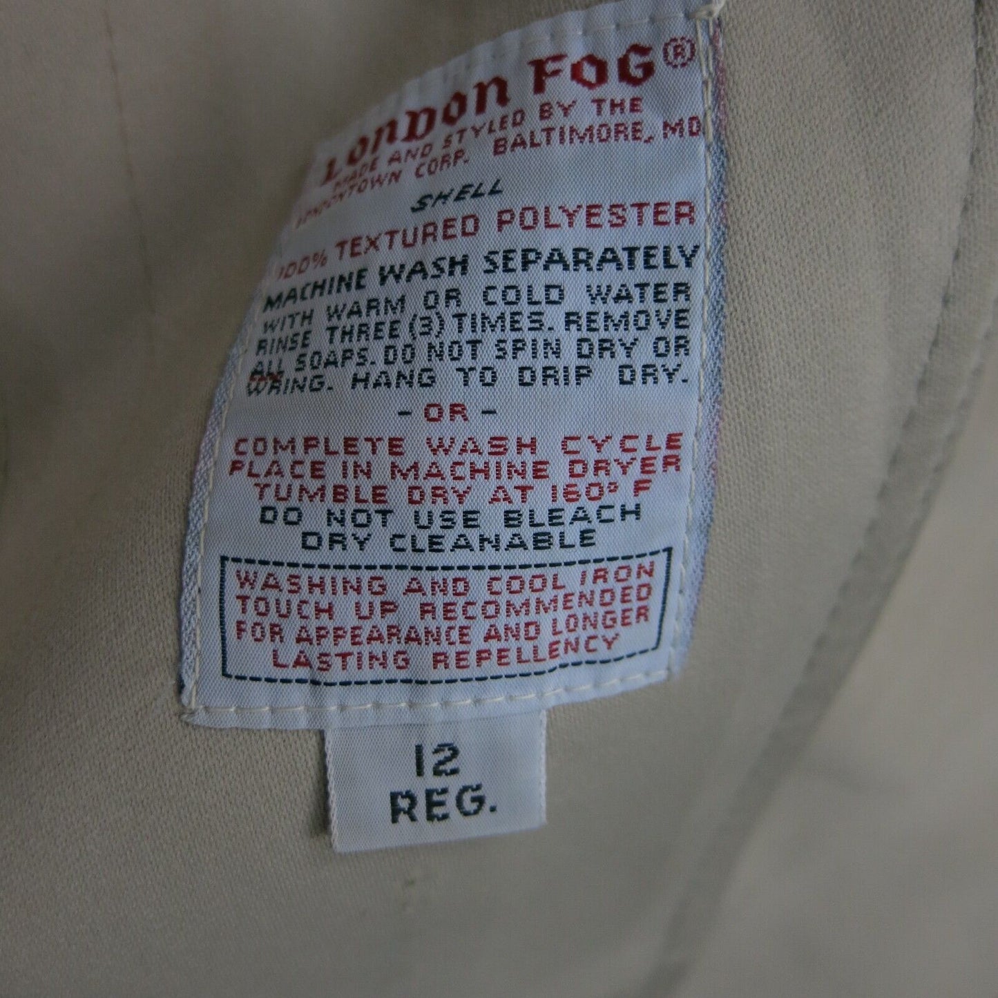 London Fog Women Blazer Coat Jacket Single Breasted Long Sleeve Beige Size 12Reg