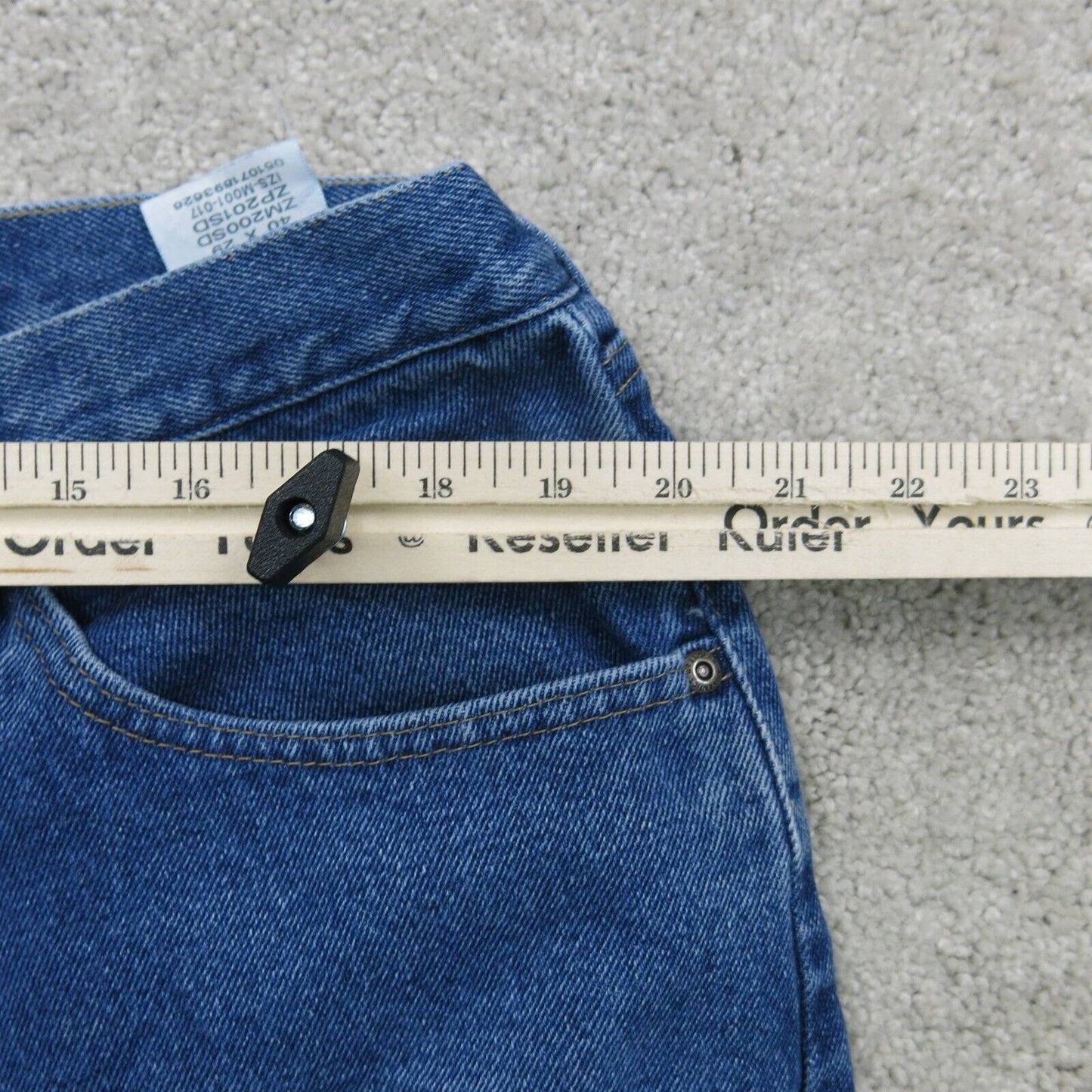 Wrangler Mens Jeans Straight Leg Denim Mid Rise 100% Cotton Blue Size W40XL29