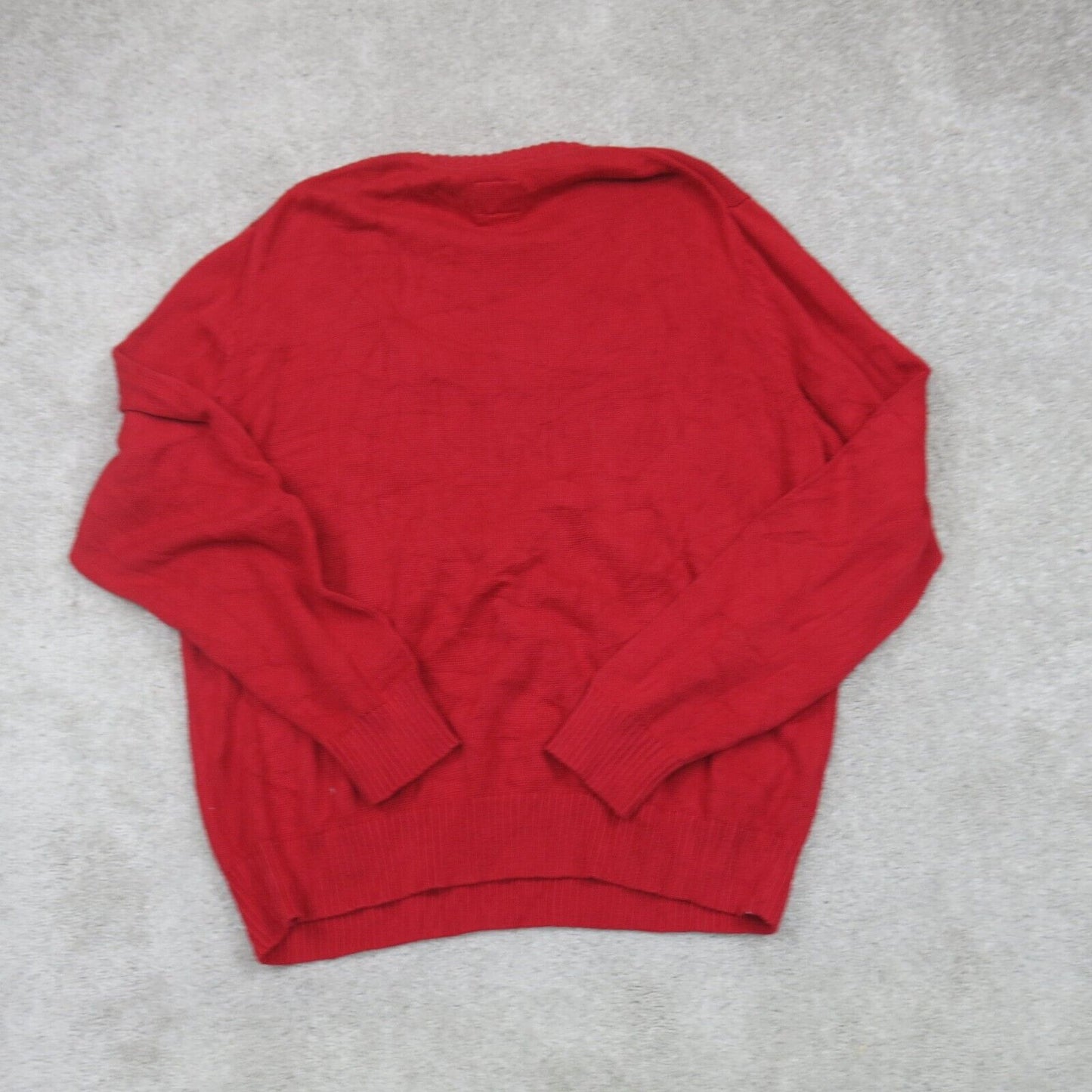 St Johns Bay Mens Pullover Sweater Reindeer Long Sleeves Crew Neck Red Size XL
