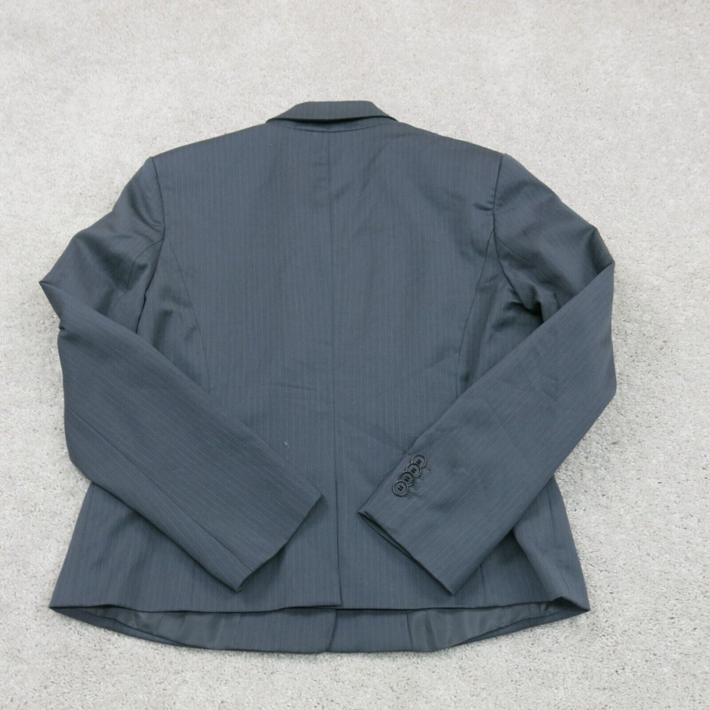 Ann Taylor Womens Blazer Coat Single Breasted Long Sleeves Pocket Black Size 12