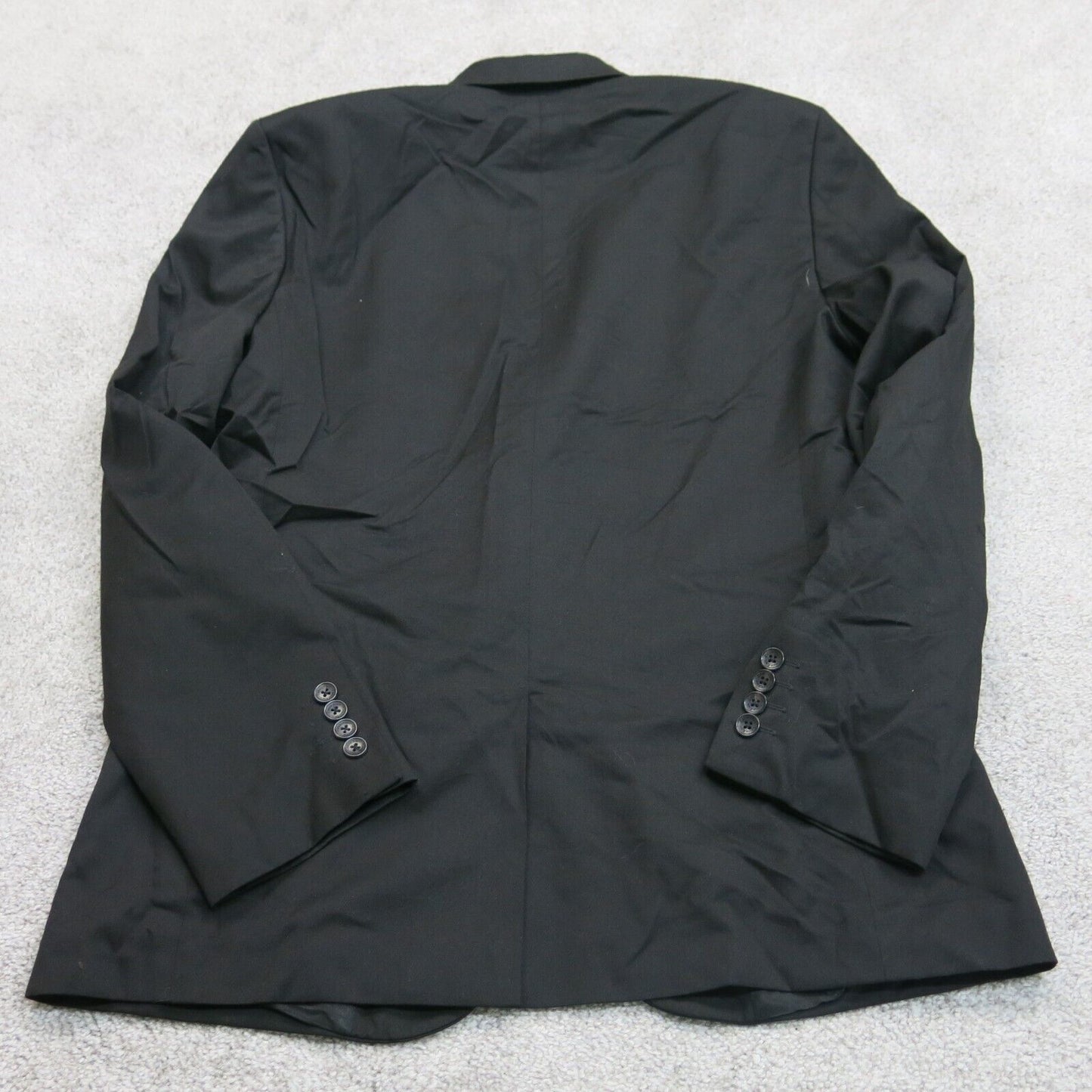 Calvin Klein Mens Blazer Coat Single Breasted Long Sleeves Pockets Black Size M