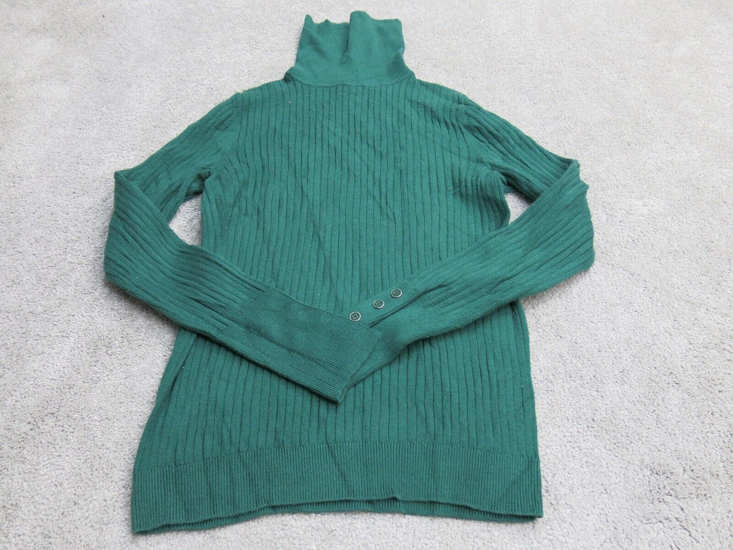 Talbots Womens Knitted Sweater Long Sleeves High Neck Teal Green Size X Small