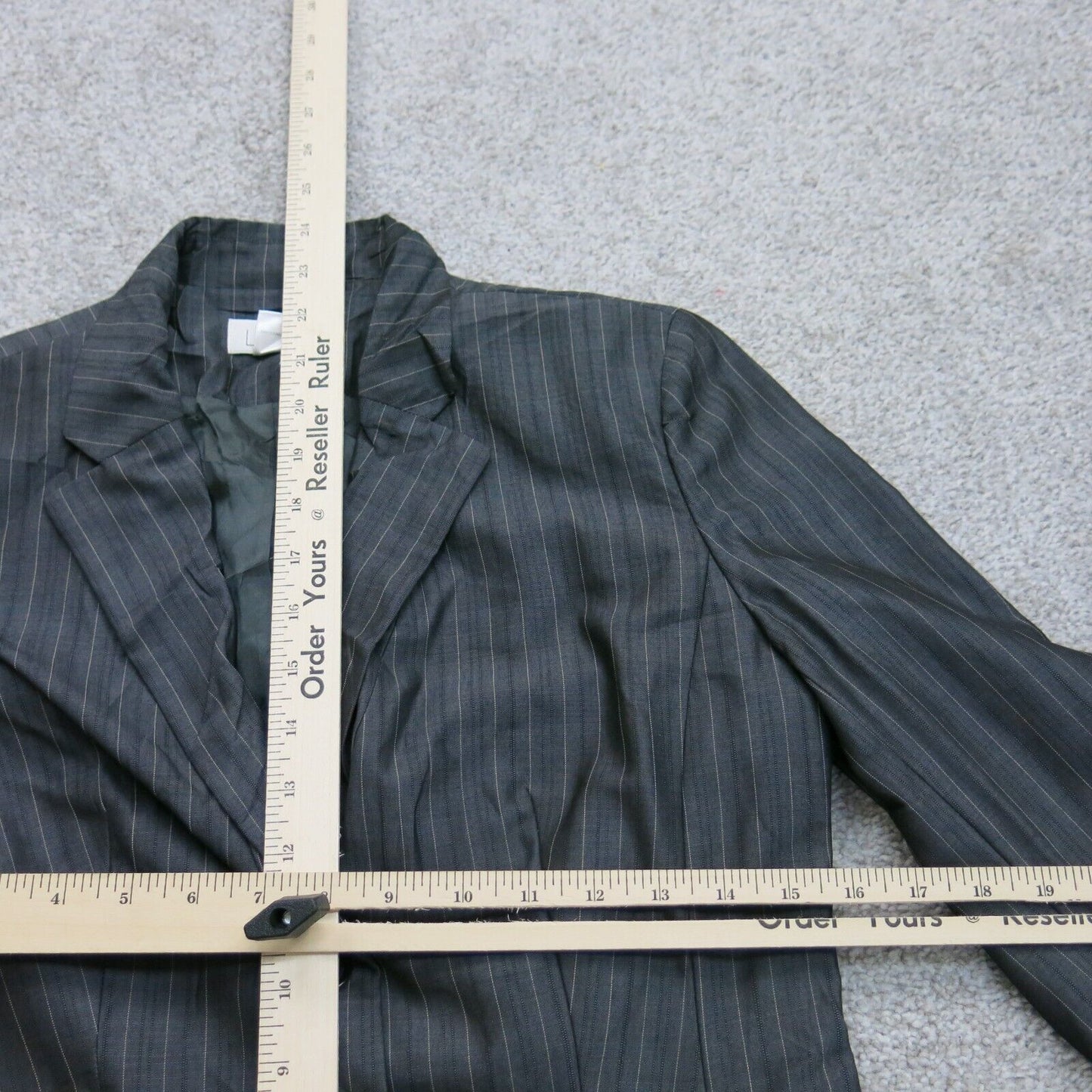 Ann Taylor Loft Striped Women Blazer Coat Long Sleeves Single Breasted Black 4