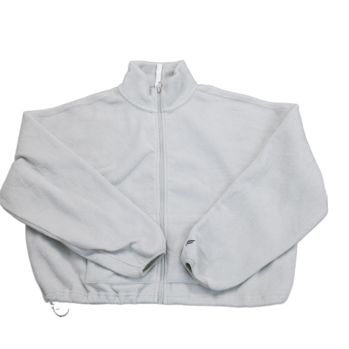 Fabletics Women Full Zip Up Fleece Jacket Mock Neck Long Sleeves Off White SZ M