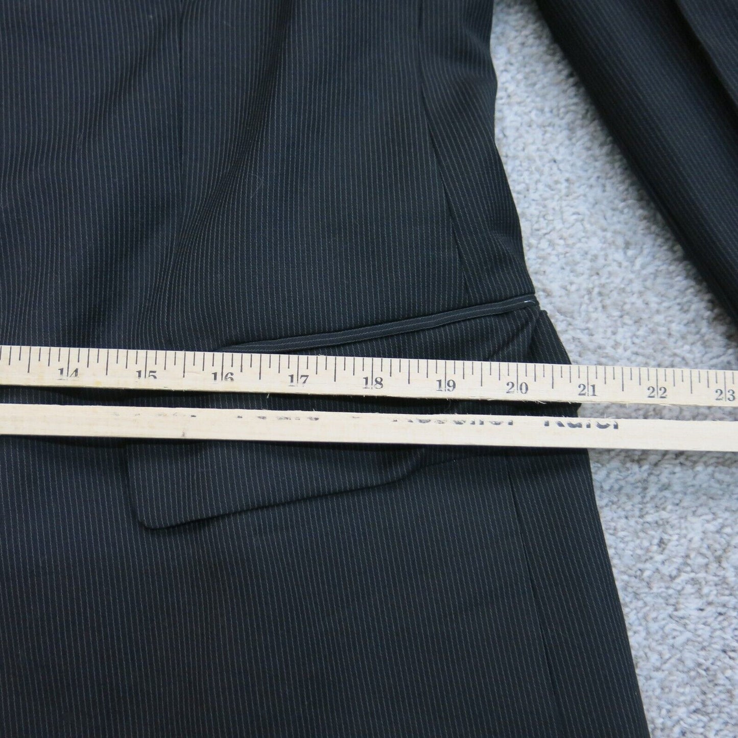 Calvin Klein Men Blazer Jacket 100% Cotton Long Sleeve 2 Button Black Size 40L