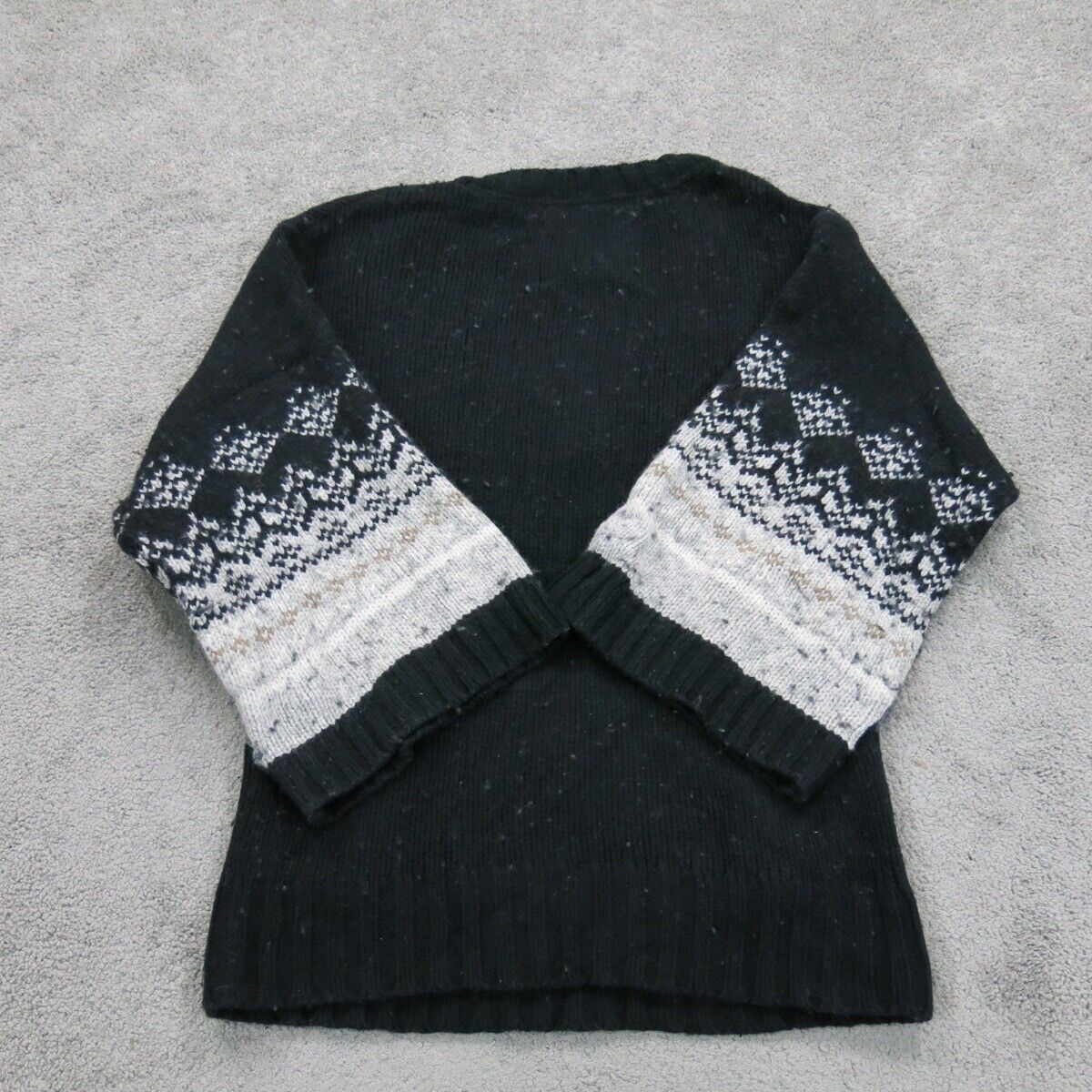 Old Navy Womens Pullover Knitted Sweater V Neck Flare Sleeves Black Size Small