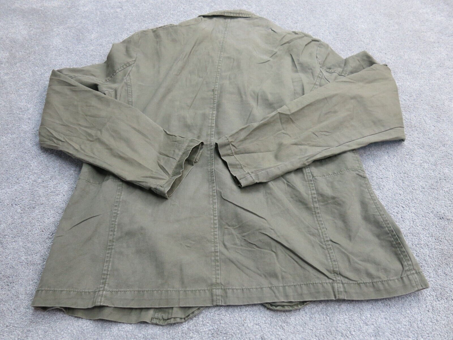 American Eagle Womens Cargo Jacket Three Button Long Sleeve Pockets Green Size M