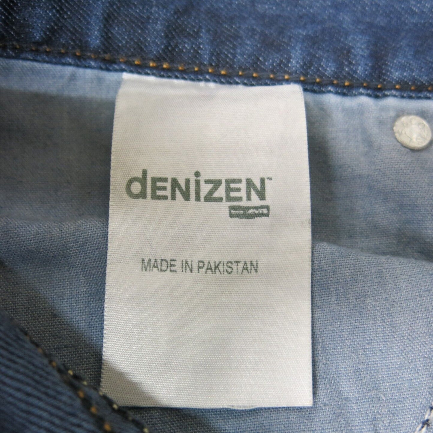 Denizen Mens Jeans Straight Leg 100%Cotton Mid Rise Five Pockets Blue W36XL34