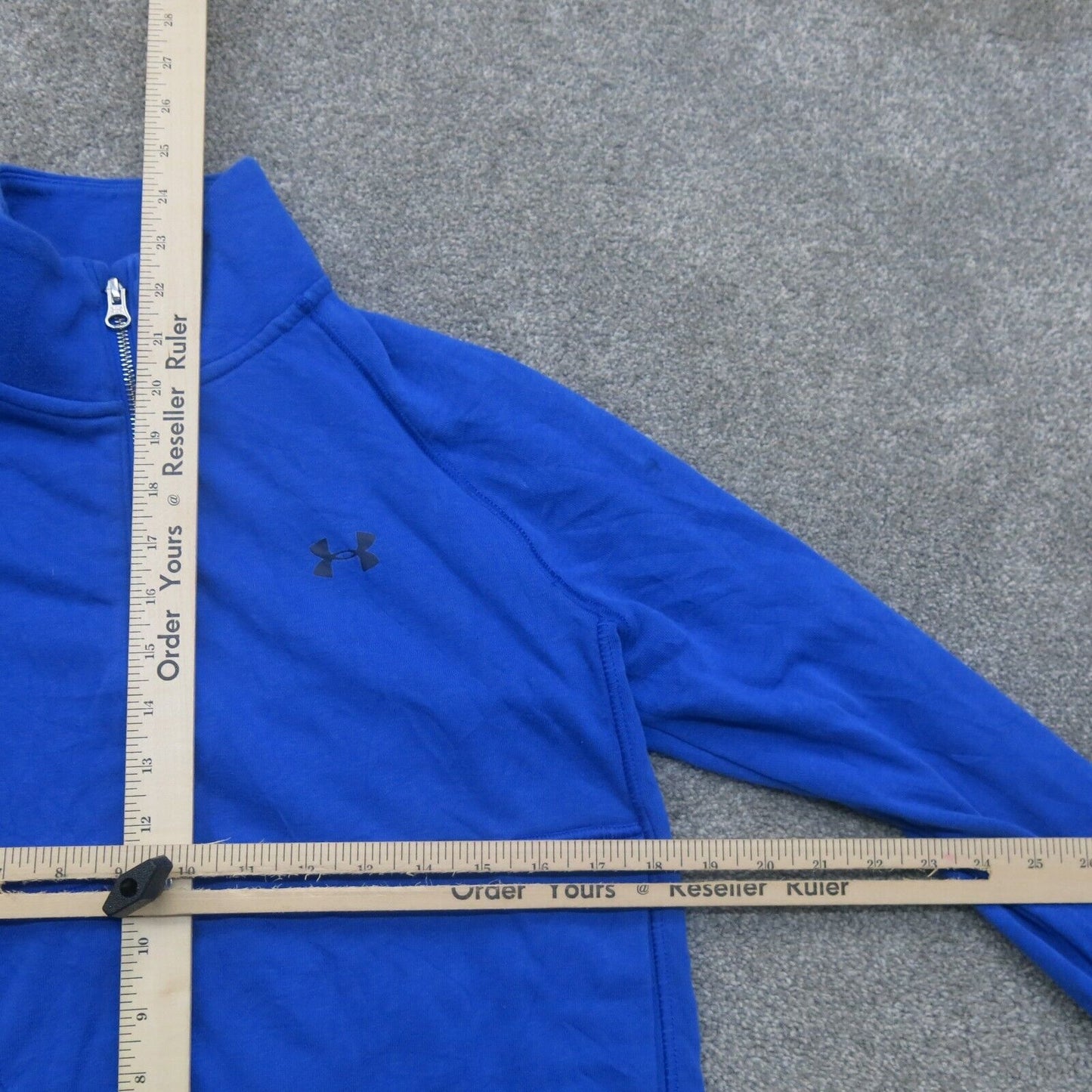 Under Armour Womens Sweater 1/4 Zip Knitted Loose Fit Long Sleeves Blue Size MD