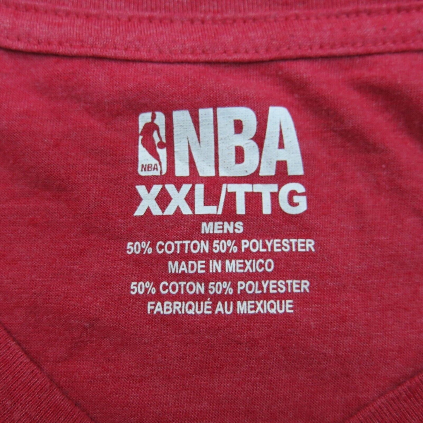 NBA Mens Graphic T Shirt Short Sleeves Crew Neck Pullover Red Size XXL