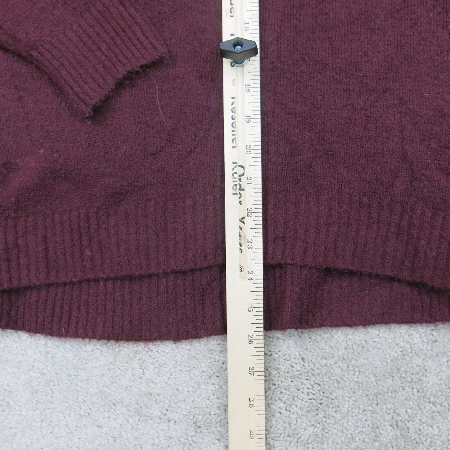 H&M Womens Pullover Sweater Round Neck Long Sleeves Solid Red Size Small