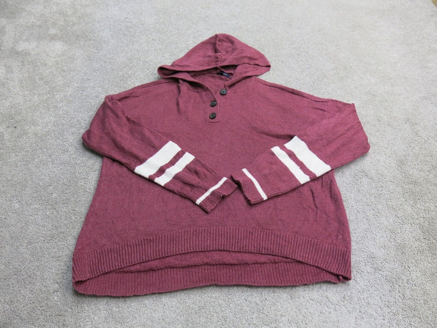 American Eagle Outfitter Womens Hooded Sweater Long Sleeves Red Size Small