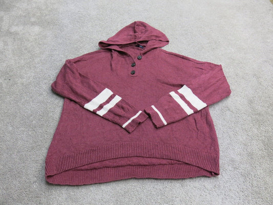 American Eagle Outfitter Womens Hooded Sweater Long Sleeves Red Size Small