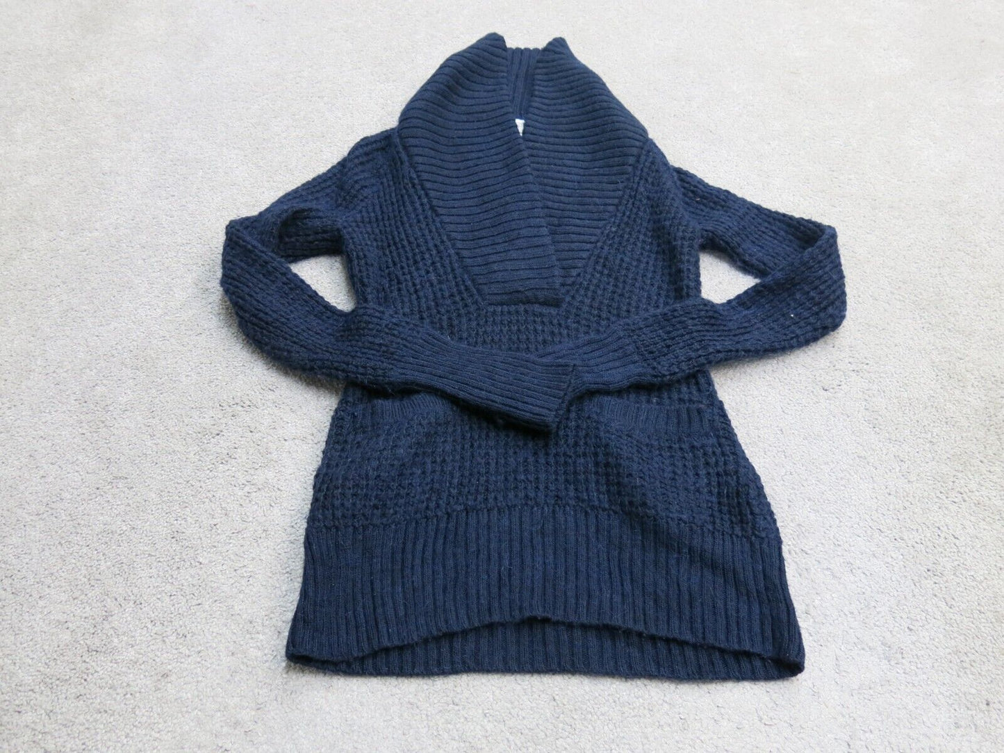 Ann Taylor Loft Womens Sweater Knitted V Neck Long Sleeve Navy Blue Size X Small