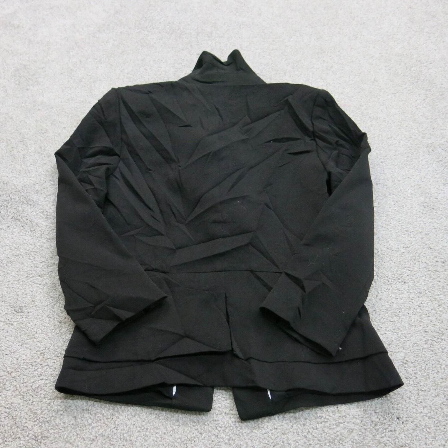 Vintage Womens Blazer Coat Single Breasted Long Sleeve Solid Black Size 00