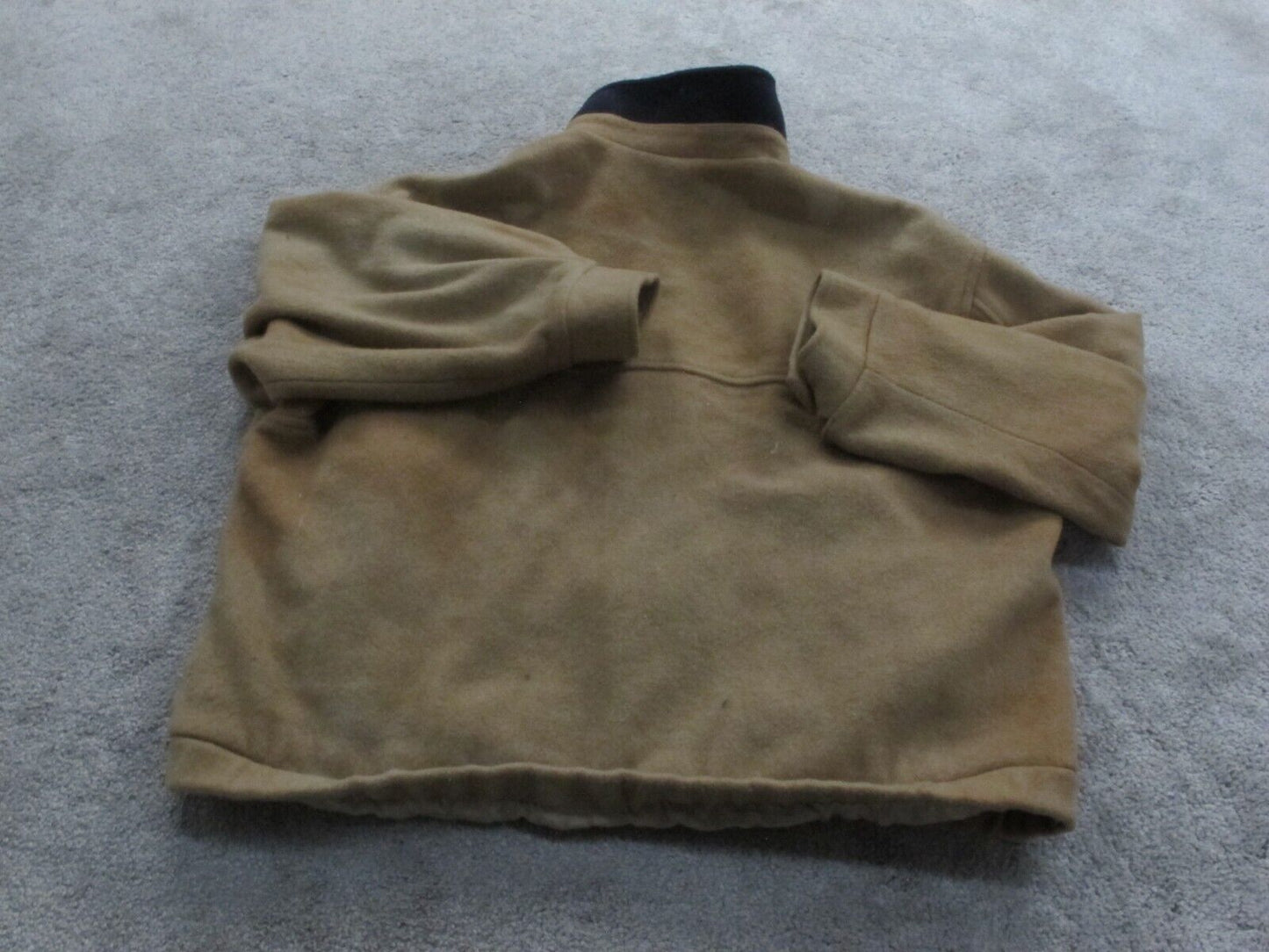 Lands End Womens Blouson Jacket Full Zip Up Long Sleeve Wool Brown Size Large
