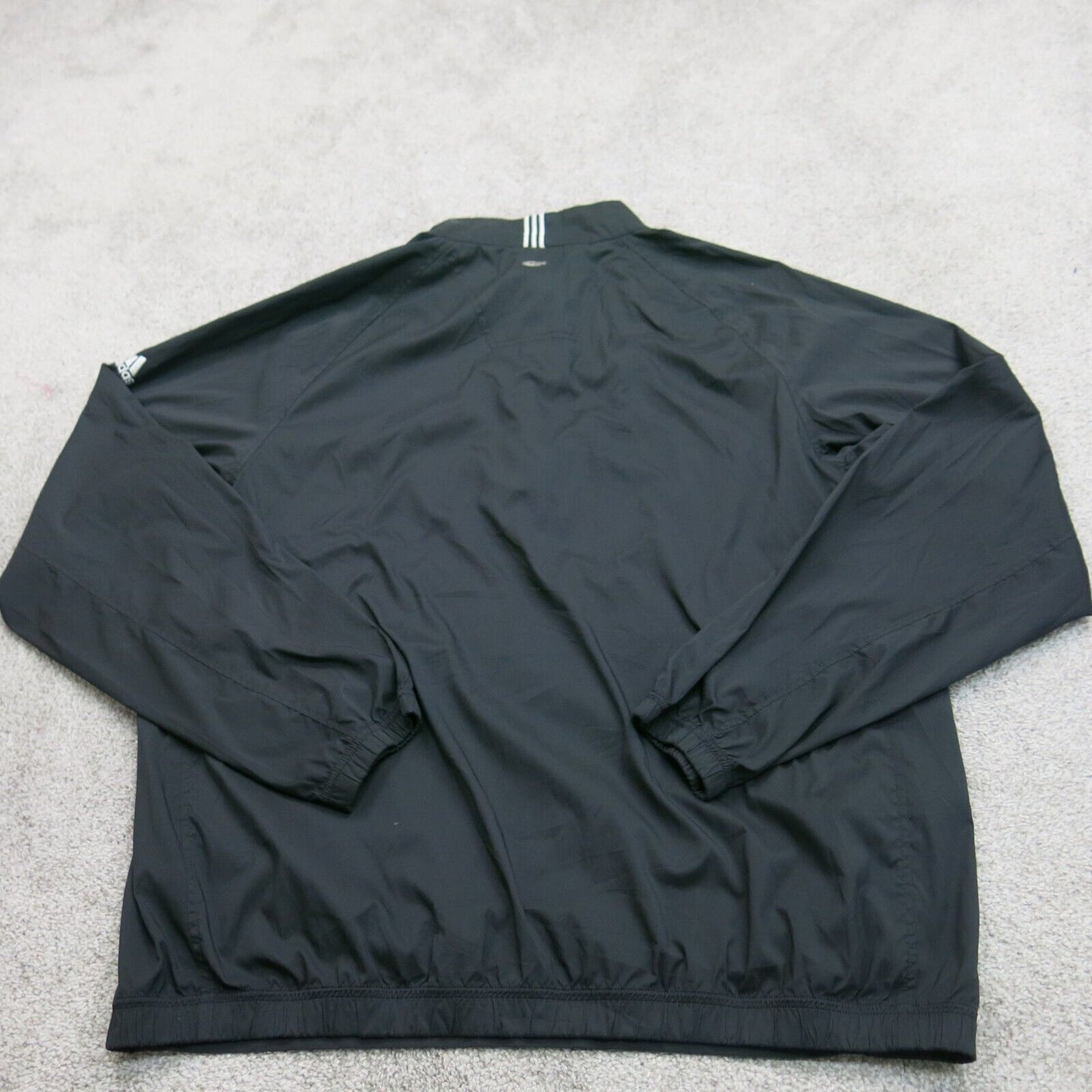 Adidas Mens 1/4 Zip Sweatshirt Pullover Long Sleeves Mock Neck Black Size XL