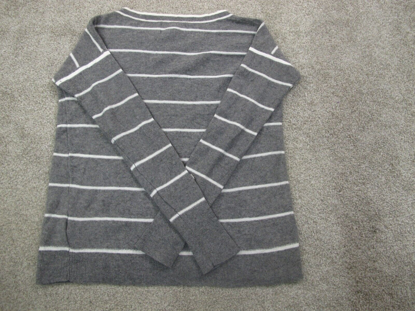 Banana Republic Womens Pullover Striped Sweater Long Sleeves Gray White Size XS