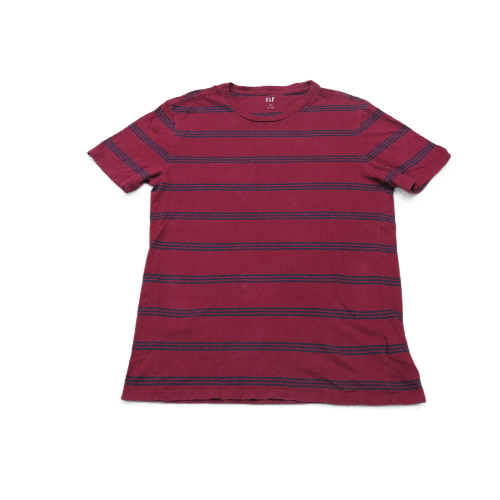 Gap Men Crew Neck T Shirt Striped Crew Neck  Short Sleeve Black Red Size Small
