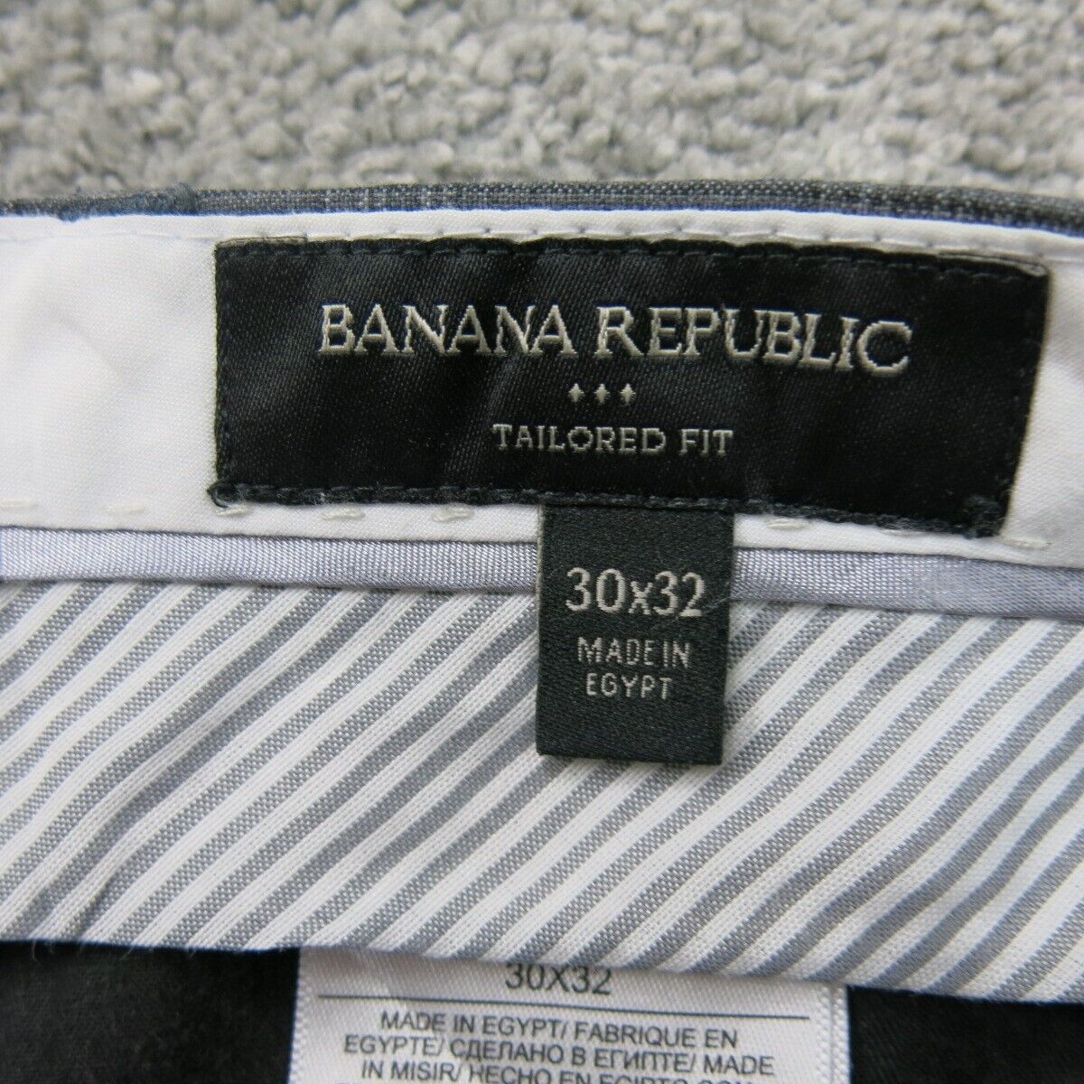 Banana Republic Men Pant Slim Straight Leg Tailored Fit Dress Pant Gray W30XL32