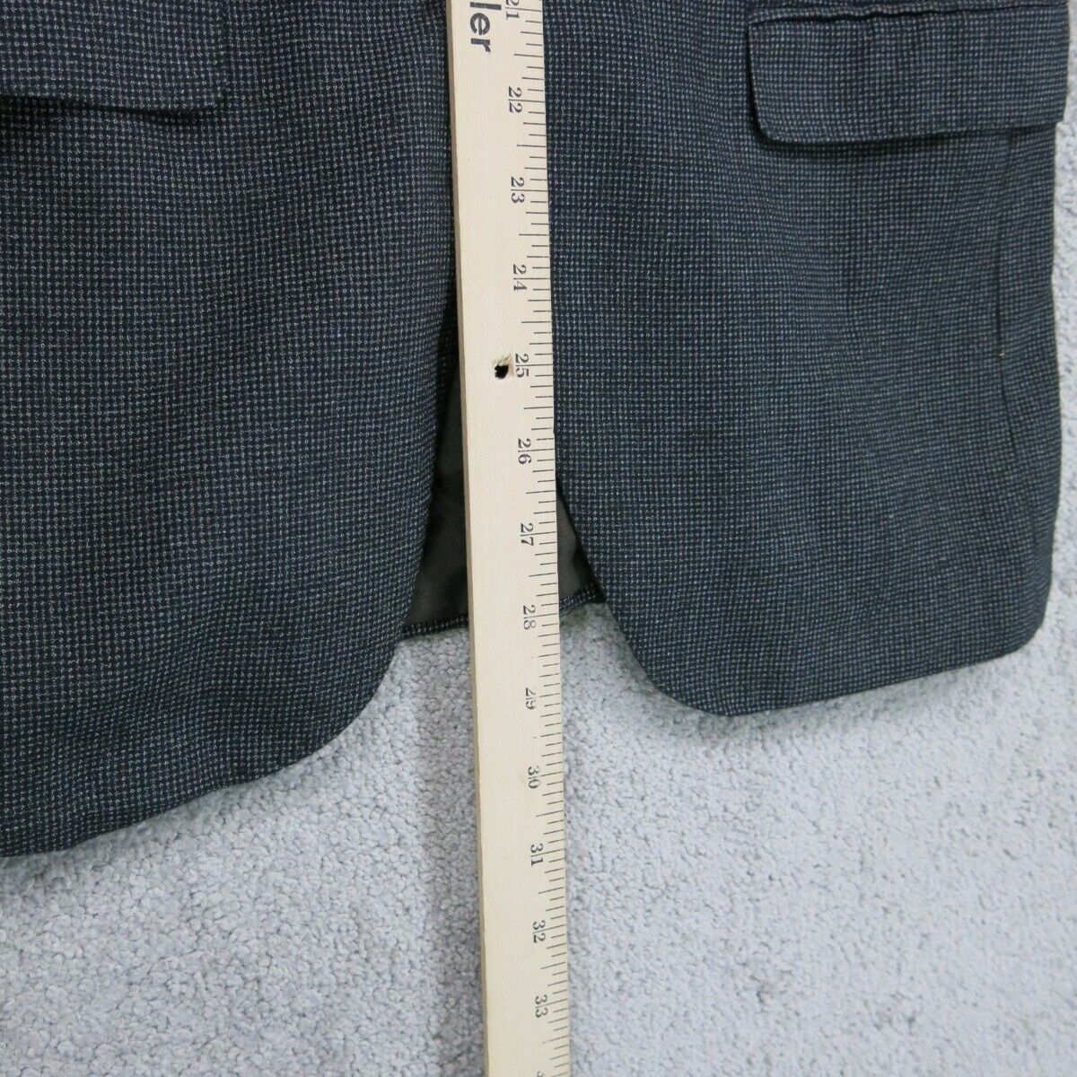 Zara Mens Blazer Coat Single Breasted Long Sleeves Pockets Black Size US 38