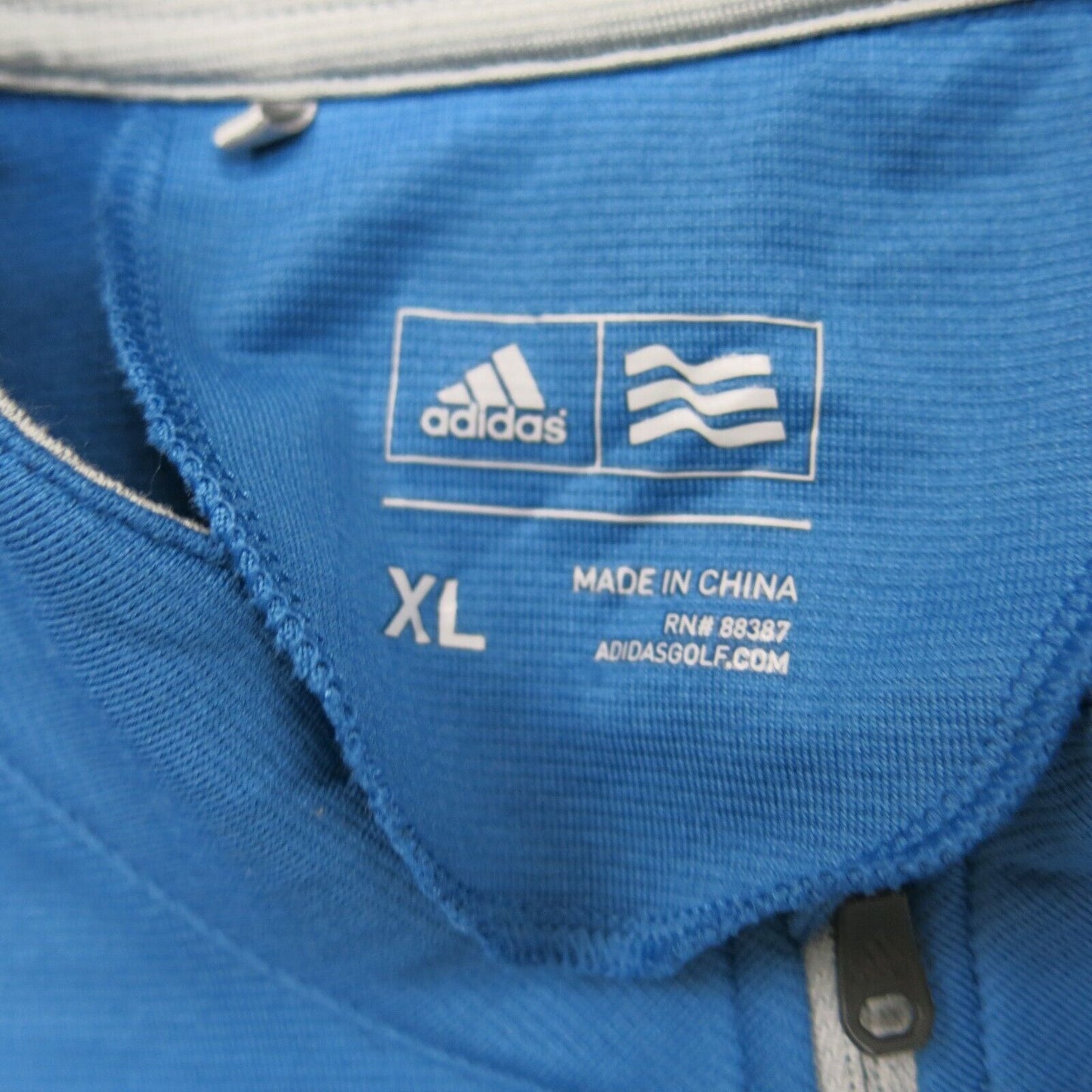 Adidas Mens Activewear Top3/4 Zip  Long Sleeve Mock Neck Blue Size X Large