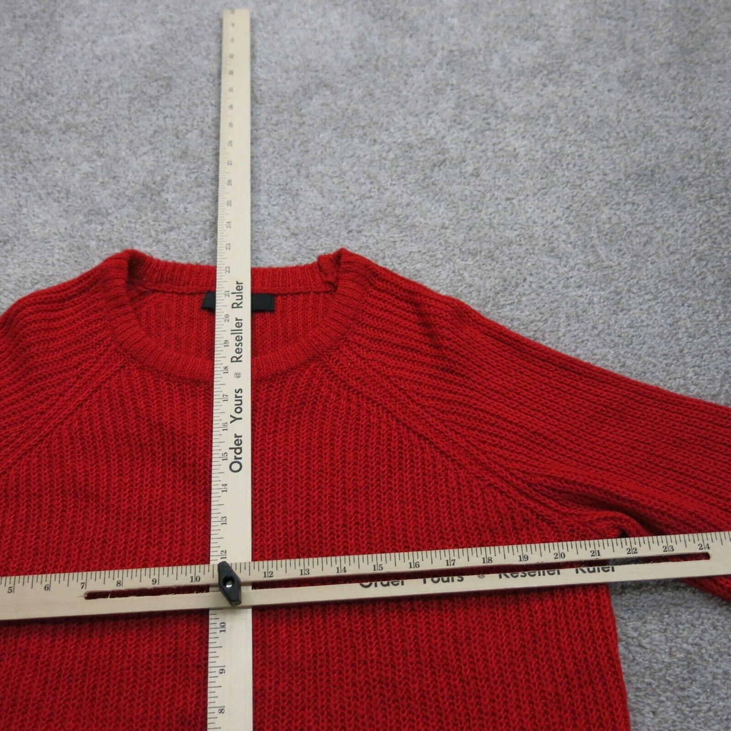 Forever 21 Womens Pullover Knitted Sweater Crew Neck Long Sleeve Red Size Medium
