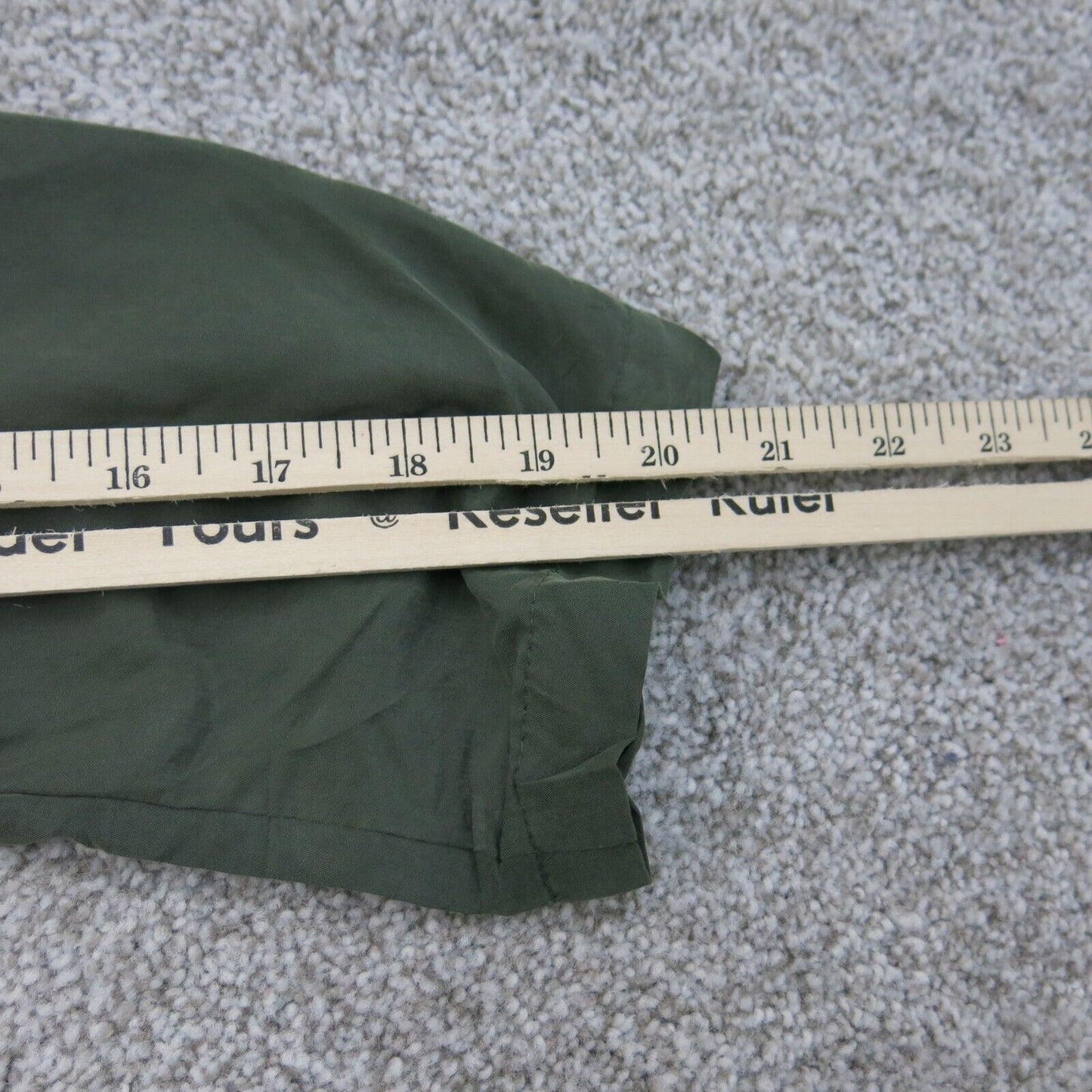 H&M Women Hooded Rain Coat Coat Full Zip Long Sleeve Pocket Olive Green Size 8