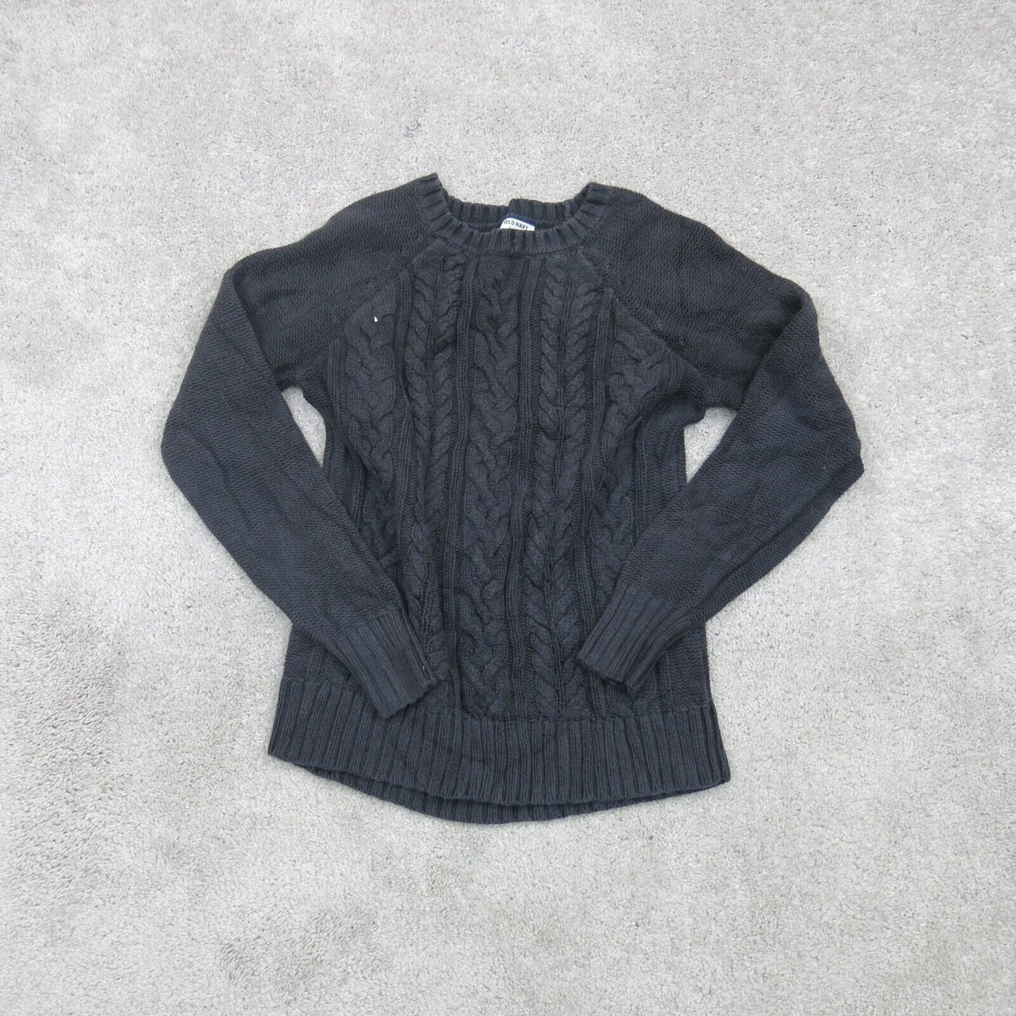 Old Navy Womens Pullover Sweater Crew Neck Long Sleeves Solid Black Size Large