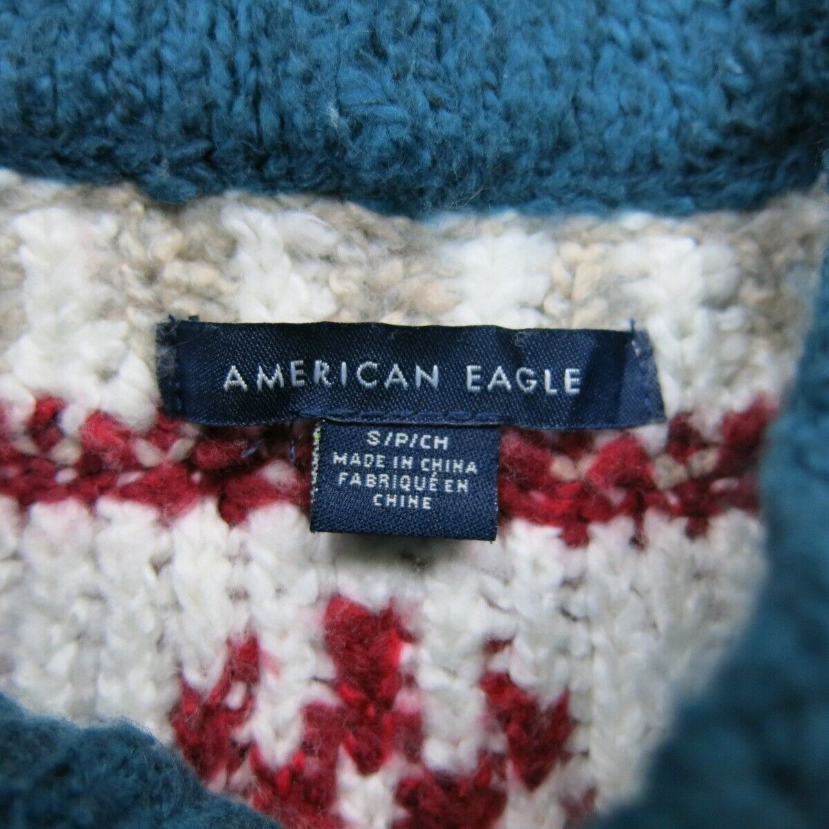 American Eagle Womens Pullover Crew Neck Sweater Long Sleeves Blue Size Small