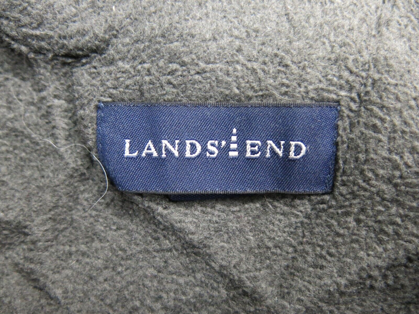 Lands End Mens Puffer Jacket Full Zip Up Long Sleeves Pockets Black Size ?