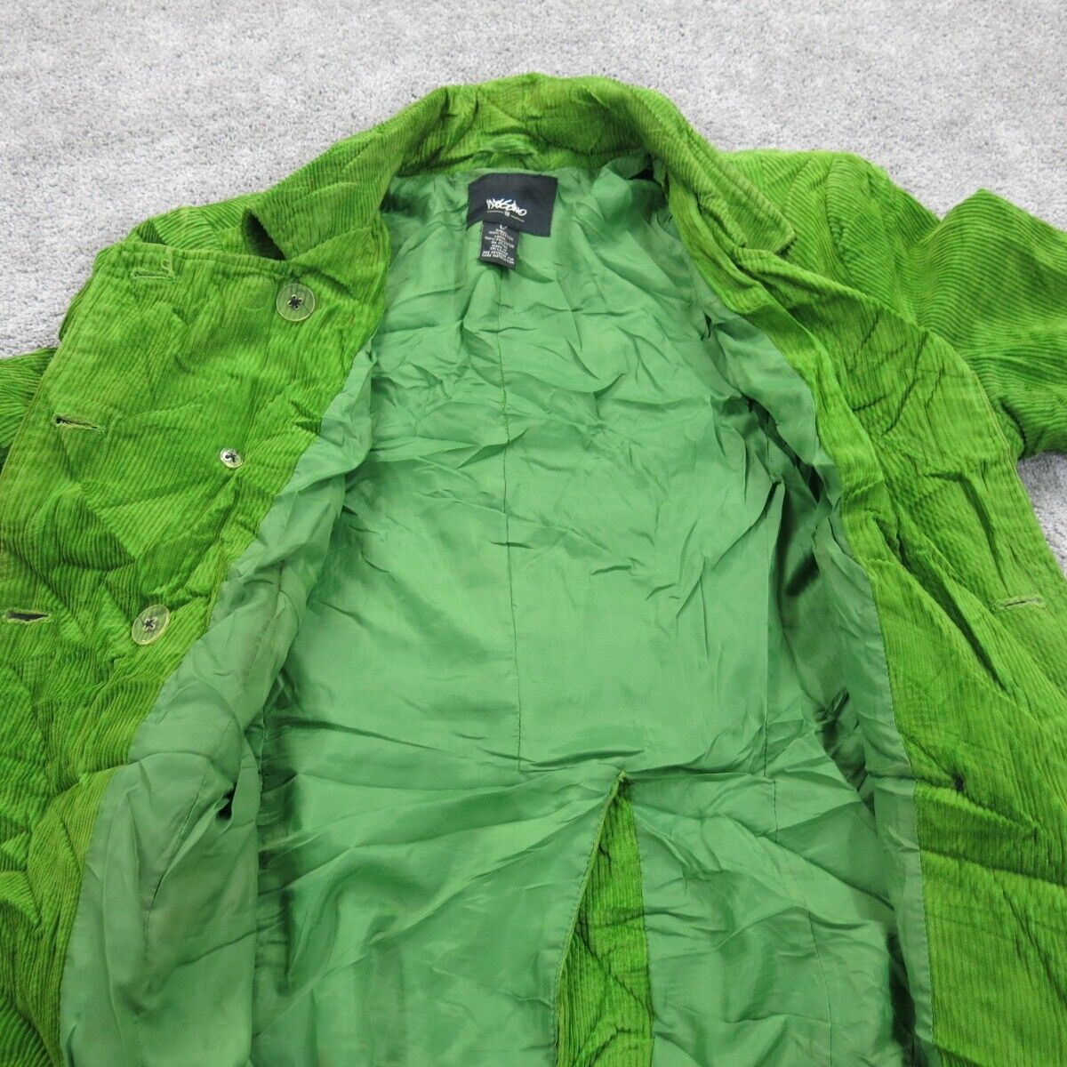 Mossimo Women Pea Coat Double Breasted 3/4 Sleeves 100% Cotton Green Size Large